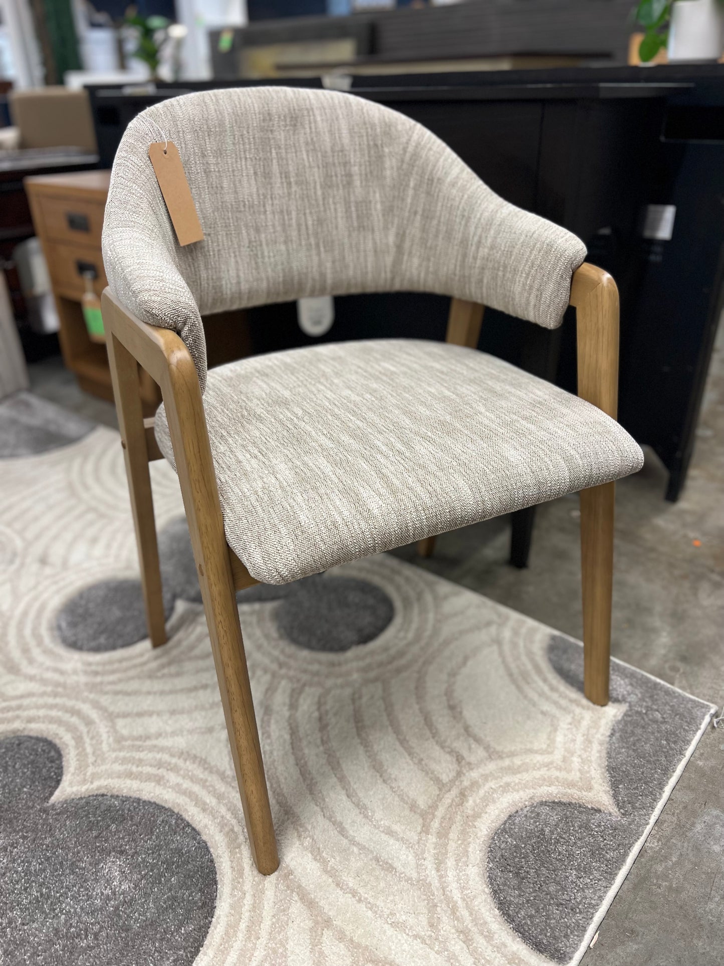 Ingleside Open Back Upholstered Wood Frame Dining Chair Cream/Natural Wood - Threshold | Retail Price: $150