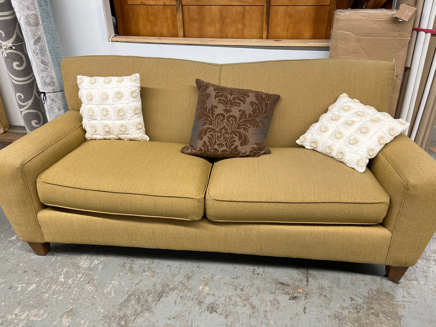 Upholstered Sofa in Mustard *donated