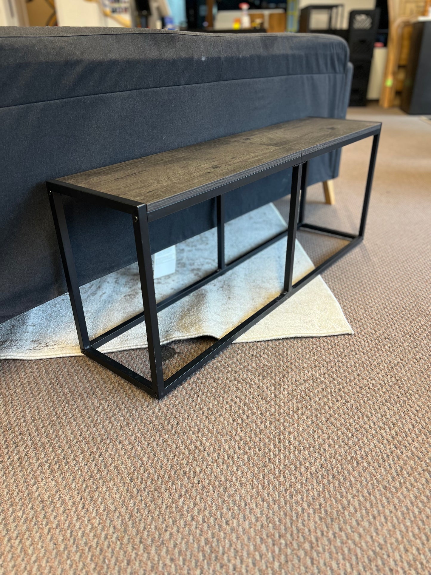 Grey and Metal Bench