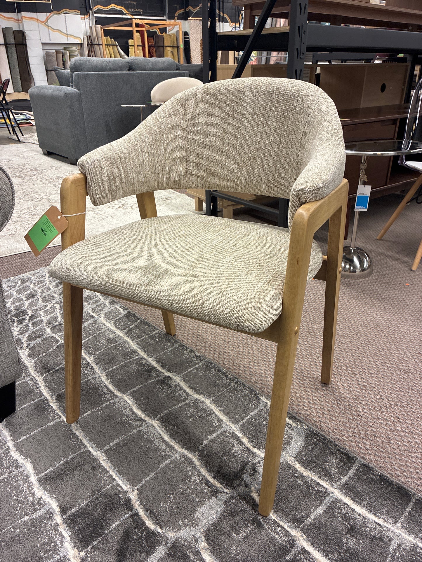 Ingleside Open Back Upholstered Wood Frame Dining Chair Cream/Natural Wood - Threshold Assembly Required | Retail Price: $150