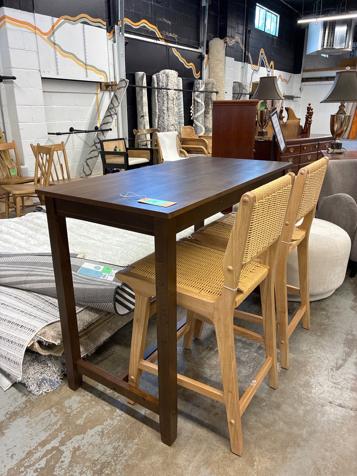 Assembled 36" Claridge Transitional Counter Height Pub Table Rustic Brown - Linon: Solid Wood Base, Veneer Top - Star Rating Online: 4.7/5 Stars