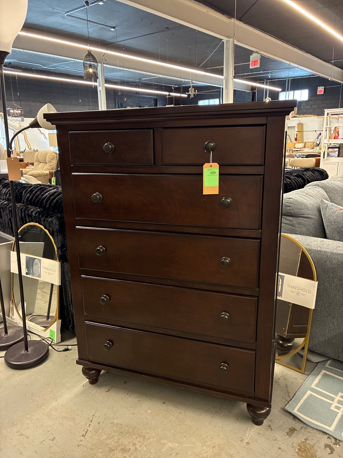 Harlow 55In Tall Wooden Chest Of Drawers Tallboy *donated