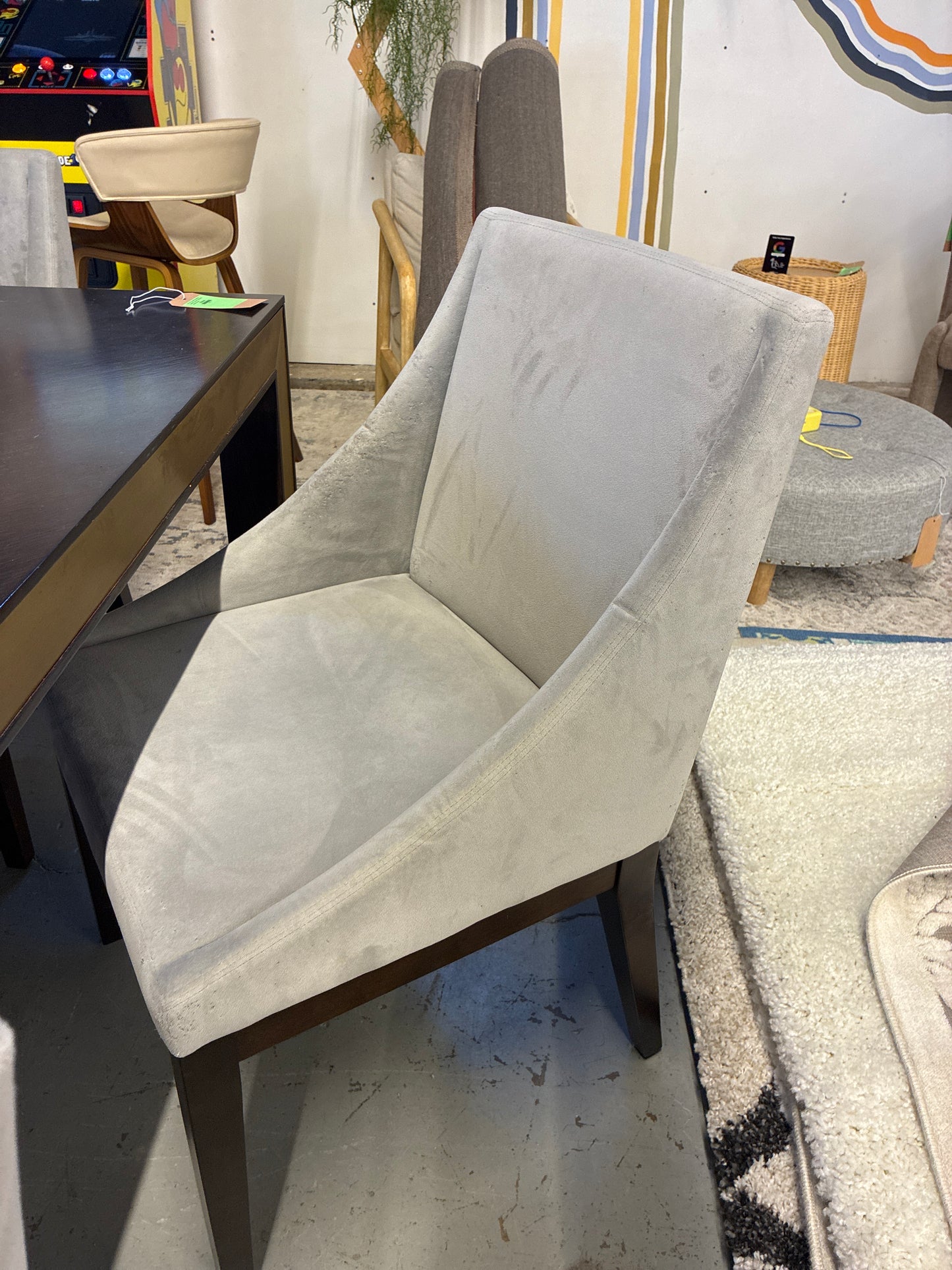 Set of 6 Upholstered Dining Chairs *donated | AS IS scratched fabric