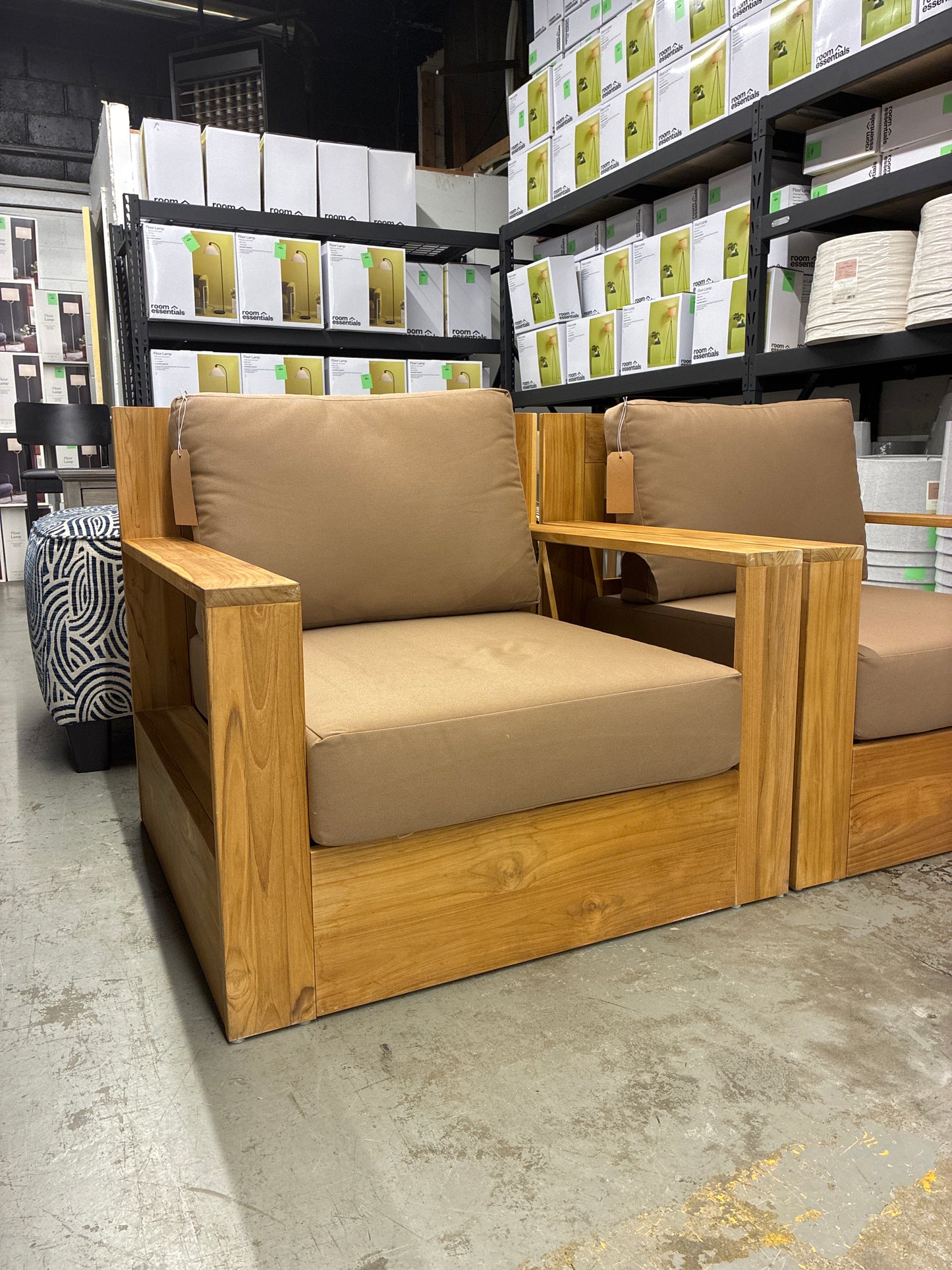 Kauai Brazilian Teak Outdoor Patio Chair in Natural / Brown | Retail Price: $743