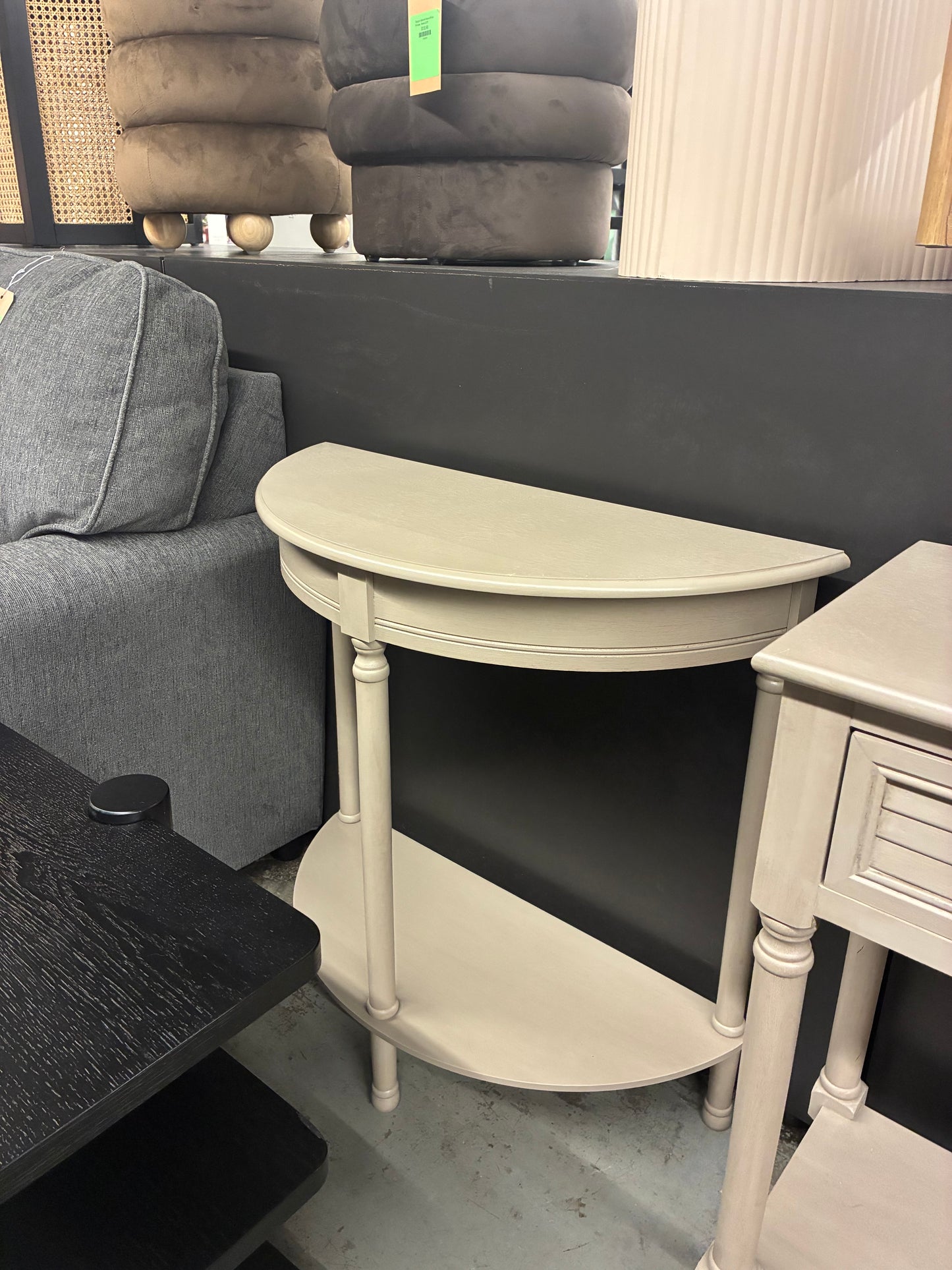 Tinsley Half Round Console Table in Taupe | Retail Price: $90