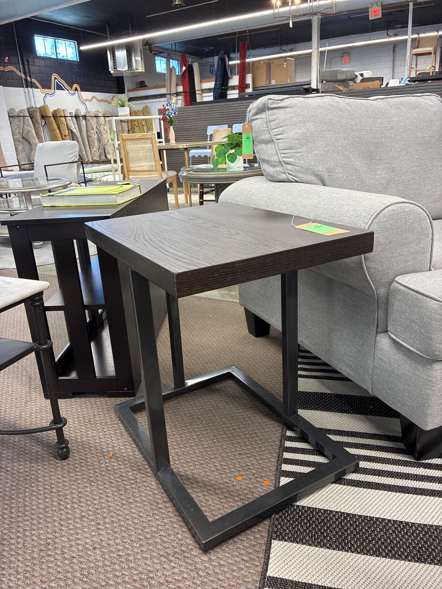 Rustic Wood and Metal Side Table *donated