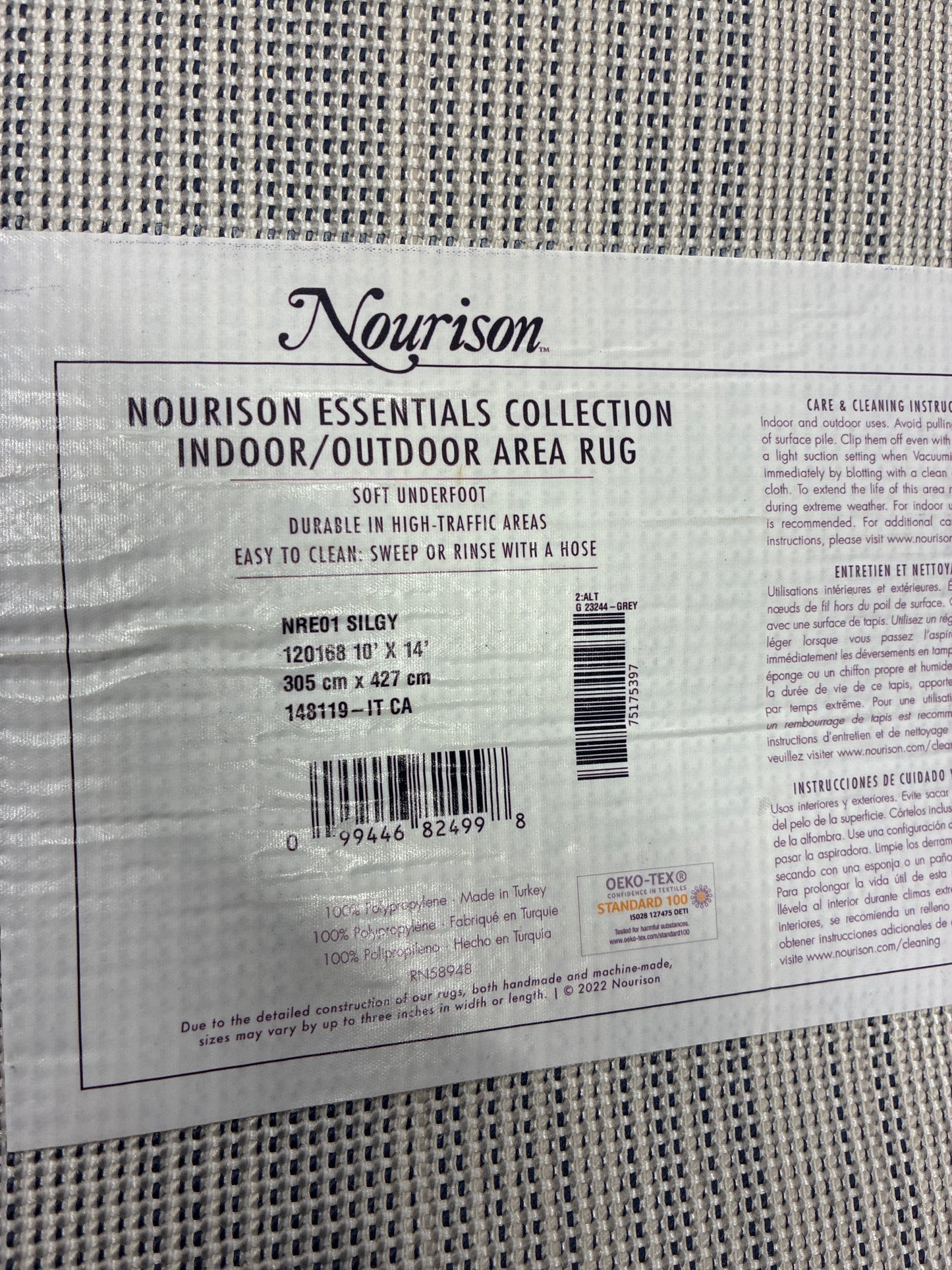 9 x 12 x Rug - Nourison Essentials Grey