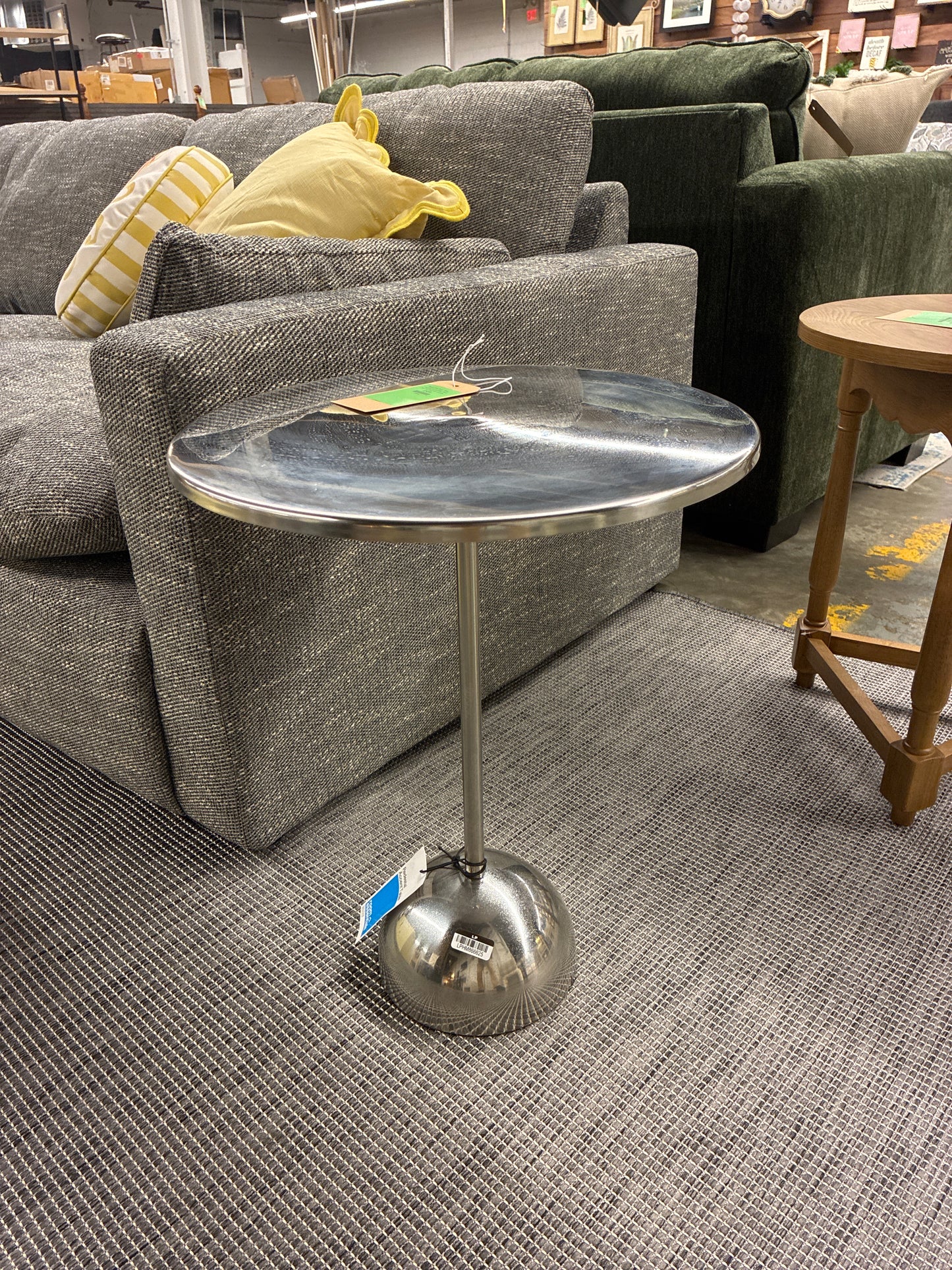 Pedestal Table Chrome - Room Essentials Fully Assembled | Retail Price: $40 | AS IS minor scratches