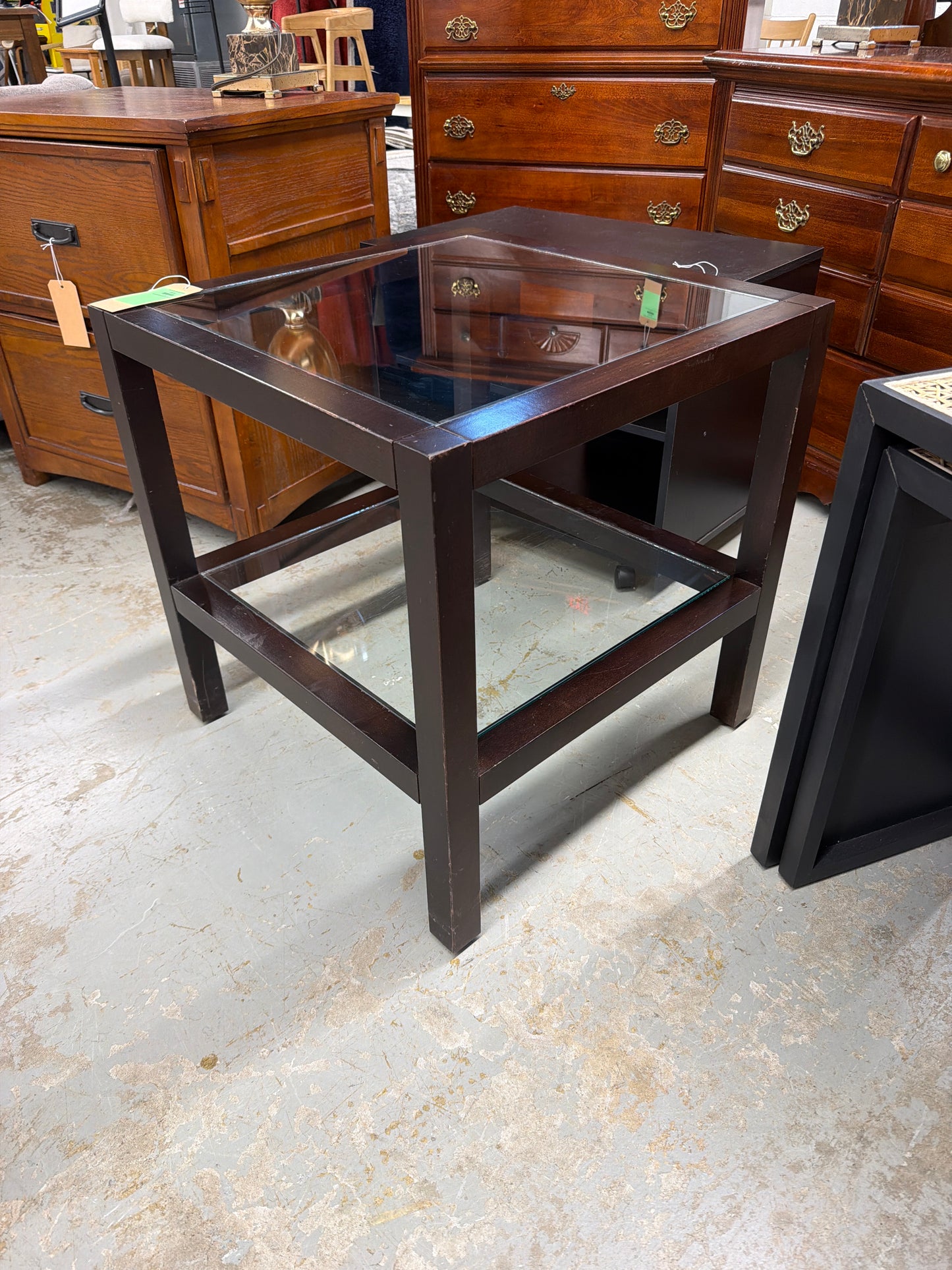 Two Tier Glass Side Table *donated
