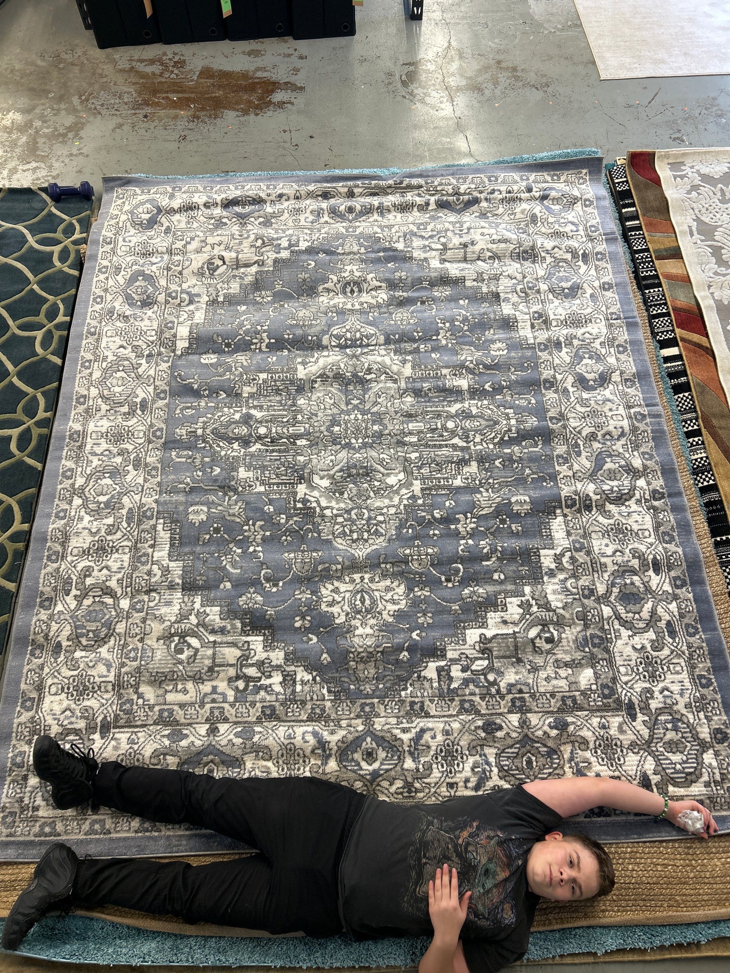 8 x 10 Area Rug Blue Grey | ID 14177