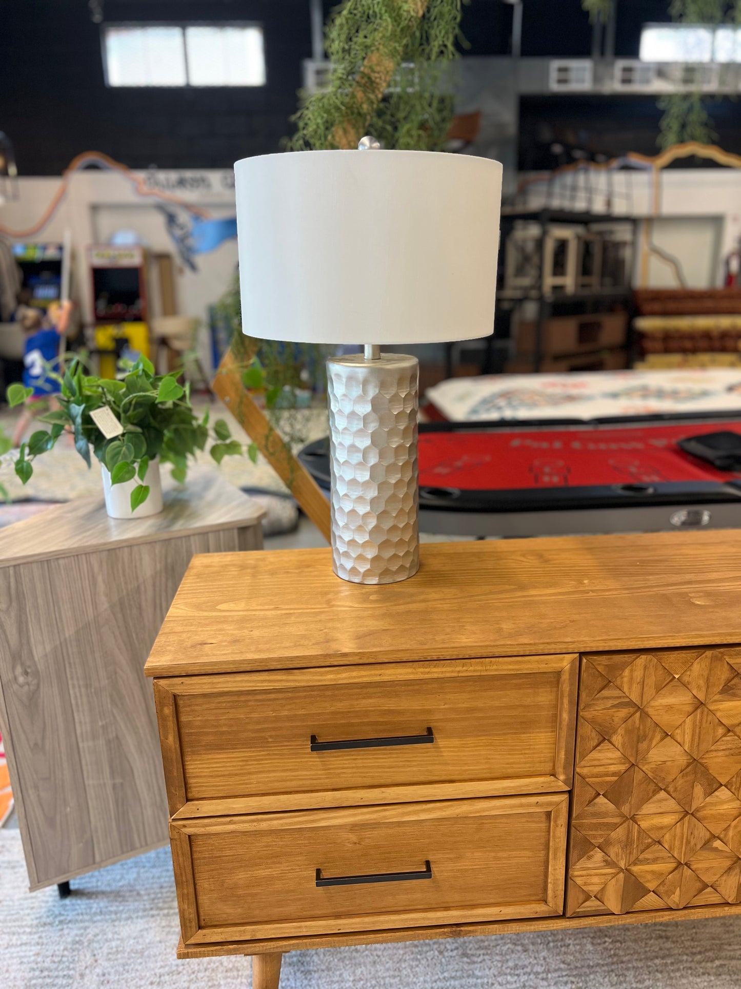 Silver Hammered Lamp *donated