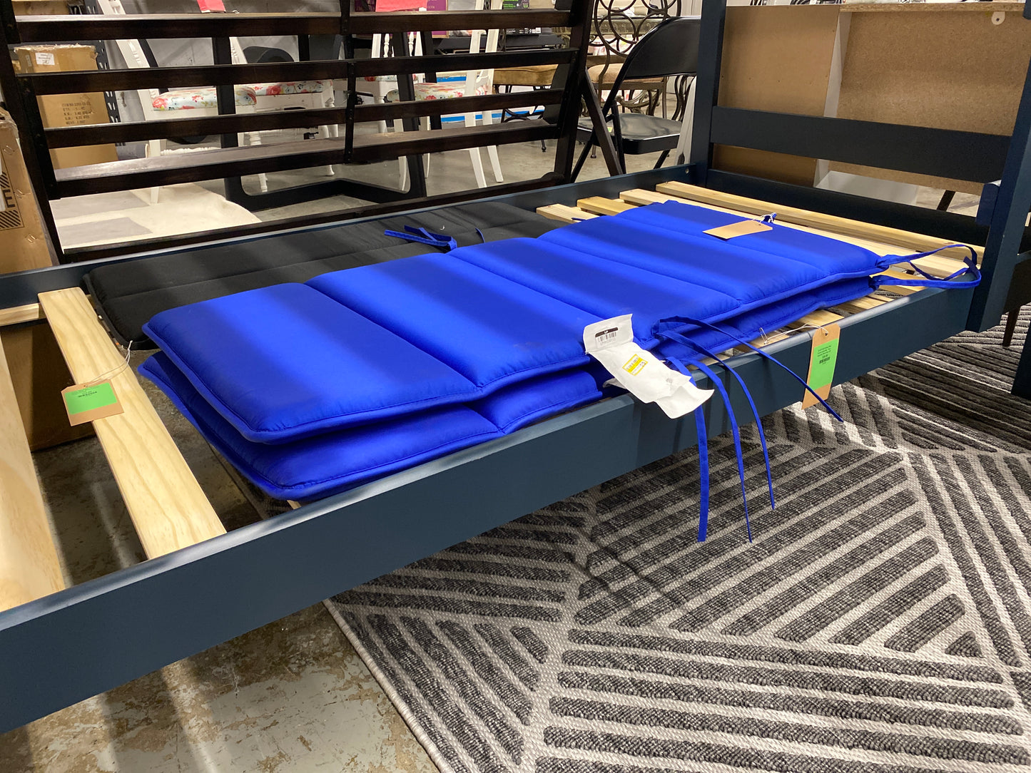 20"x43" Solid Outdoor Chair Cushion Cobalt Blue - Room Essentials | Retail Price: $30