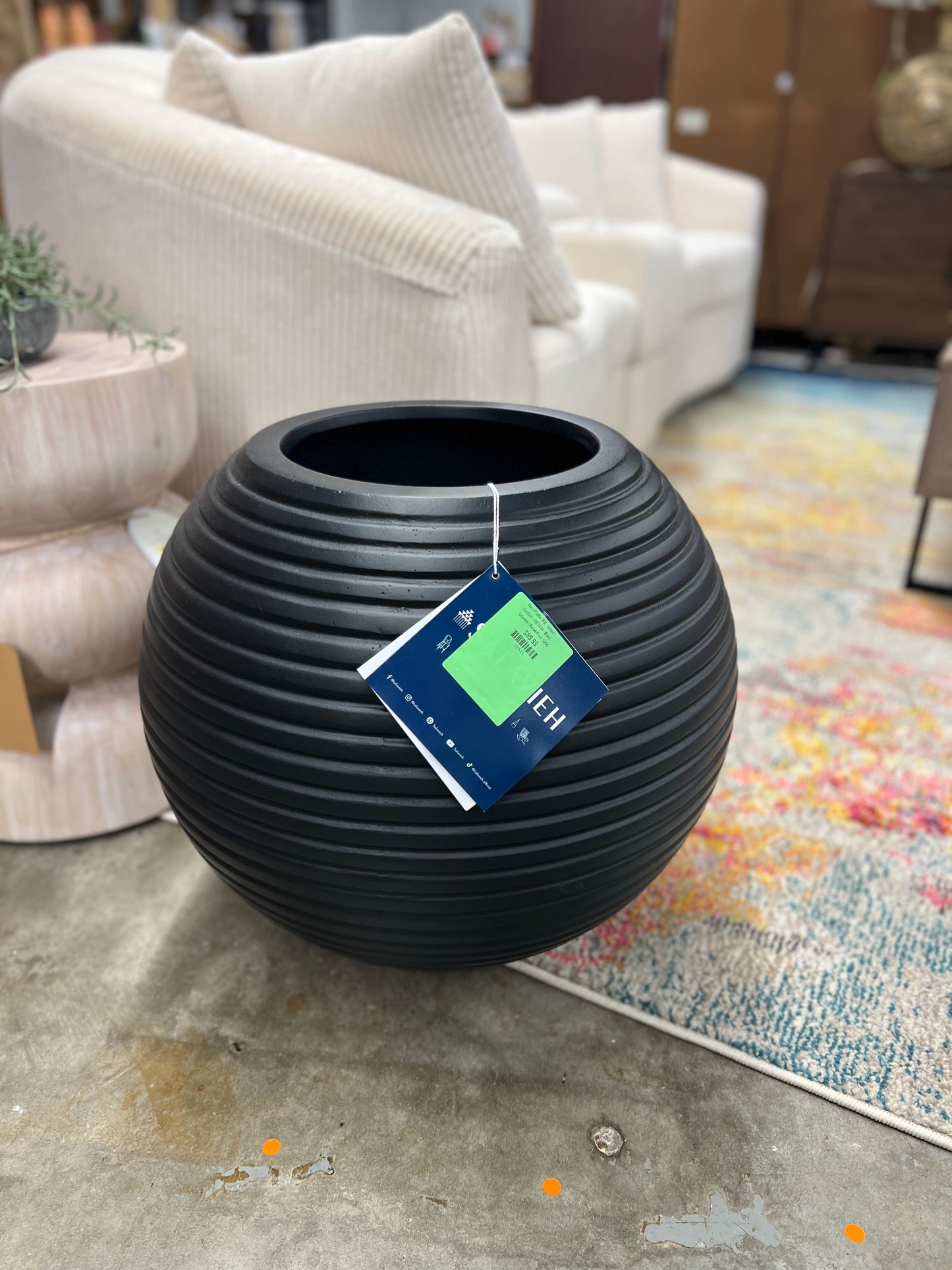 Mora Planter Pot - Indoor/Outdoor - PAT1534 - Black - Safavieh | Retail Price: $206
