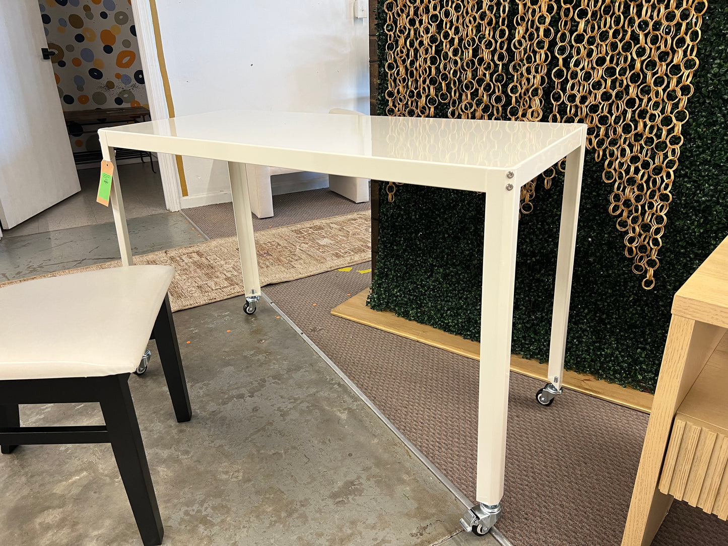45" Rolling Metal Computer Desk Chalk White - Room Essentials | Retail Price: $120