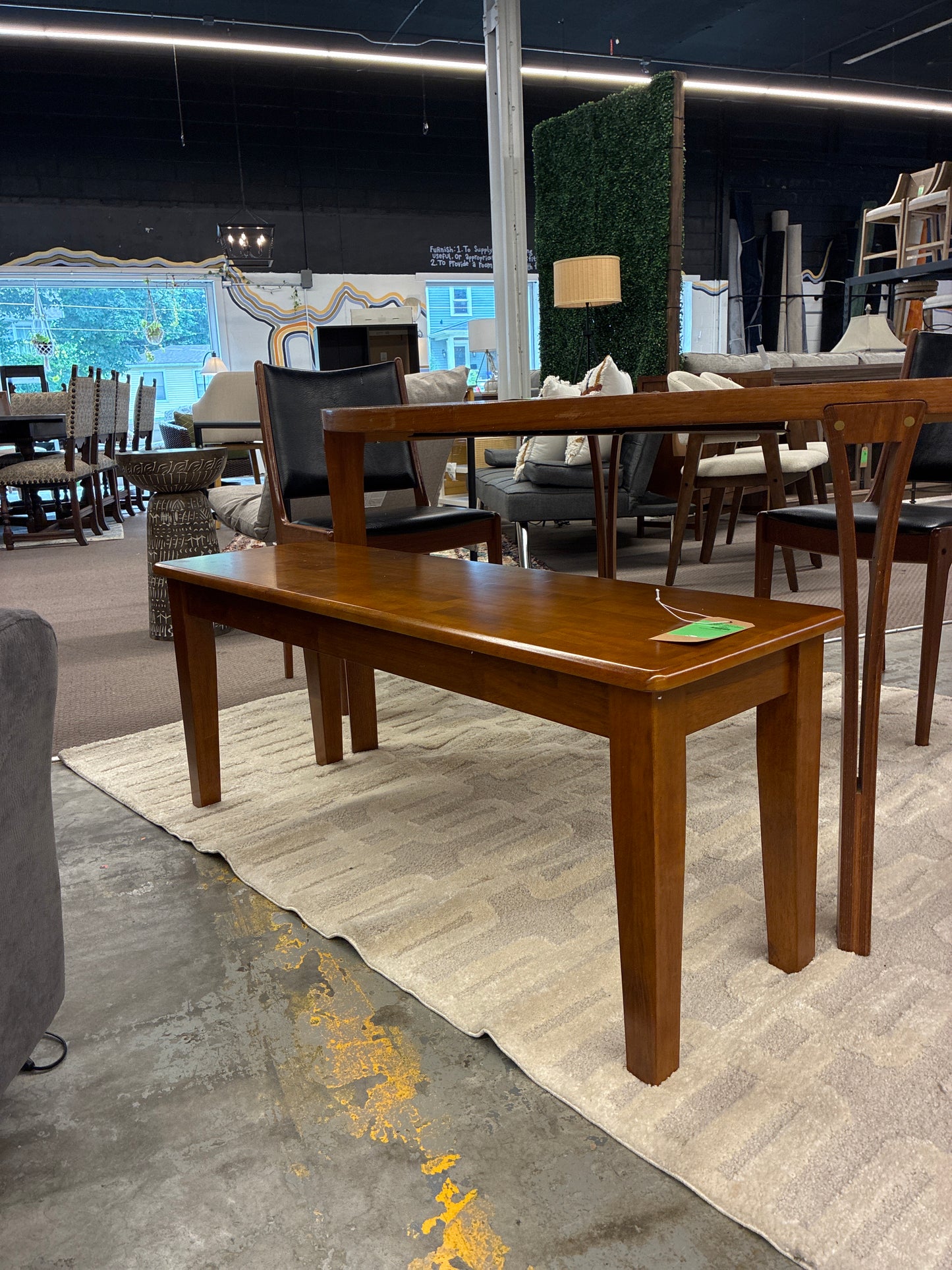 Shaker Wood Dining Bench - Boraam: Rectangular Kitchen Bench, Hardwood & MDF, Seats 2 In Brown