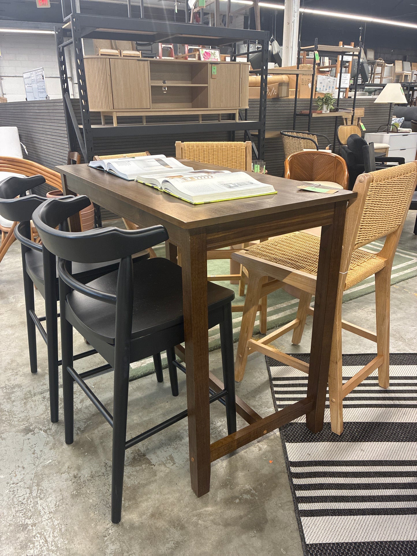 Assembled 36" Claridge Transitional Counter Height Pub Table Rustic Brown - Linon: Solid Wood Base, Veneer Top - Retails Unassembled for $174.99 - Star Rating Online: 4.7/5 Stars