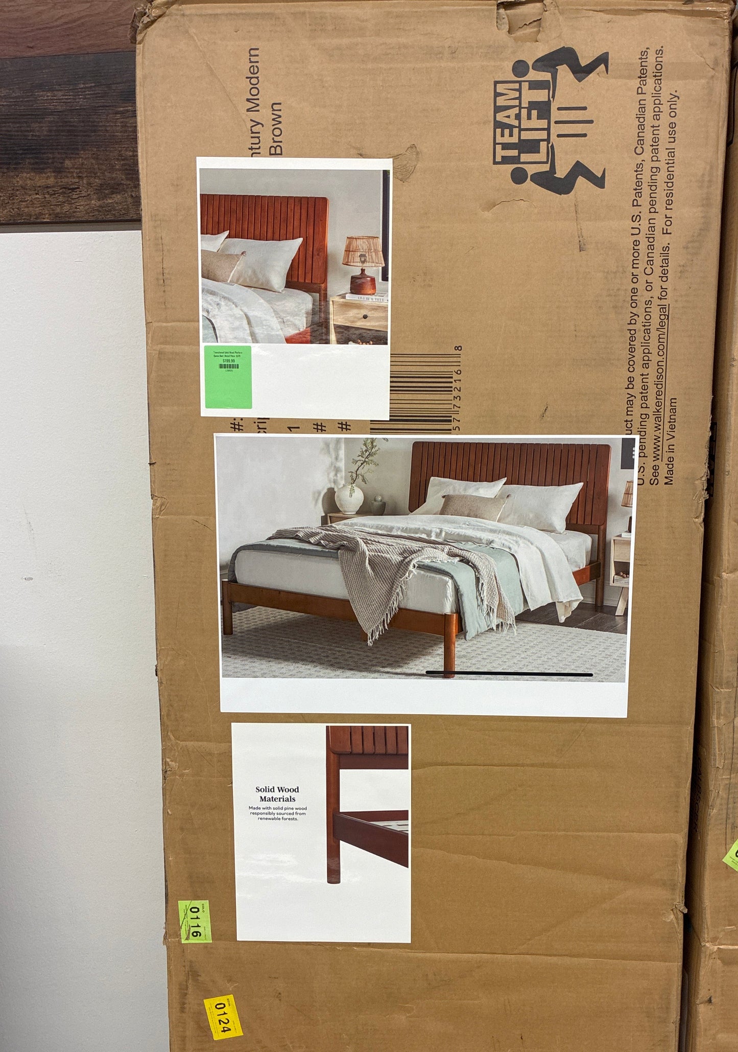 Transitional Solid Wood Platform Queen Bed | Retail Price: $375