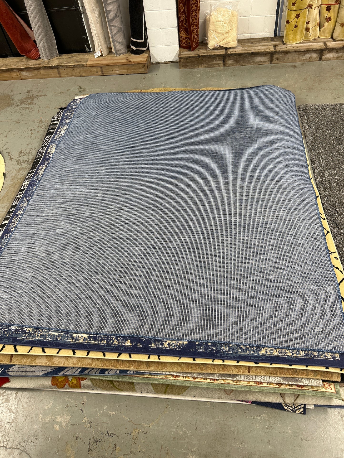 8 x 10 Area Rug Blue Indoor Outdoor | ID 14070