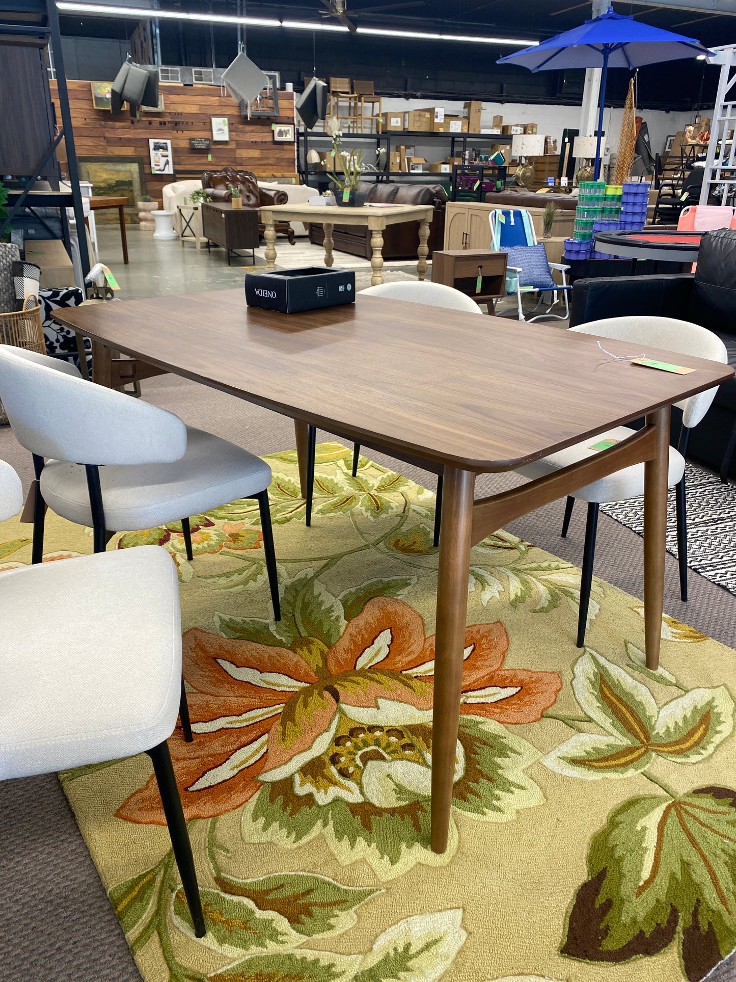 Mid-Century Modern 59" Wood Tapered Legs Dining Table - Walnut | Retail Price: $299