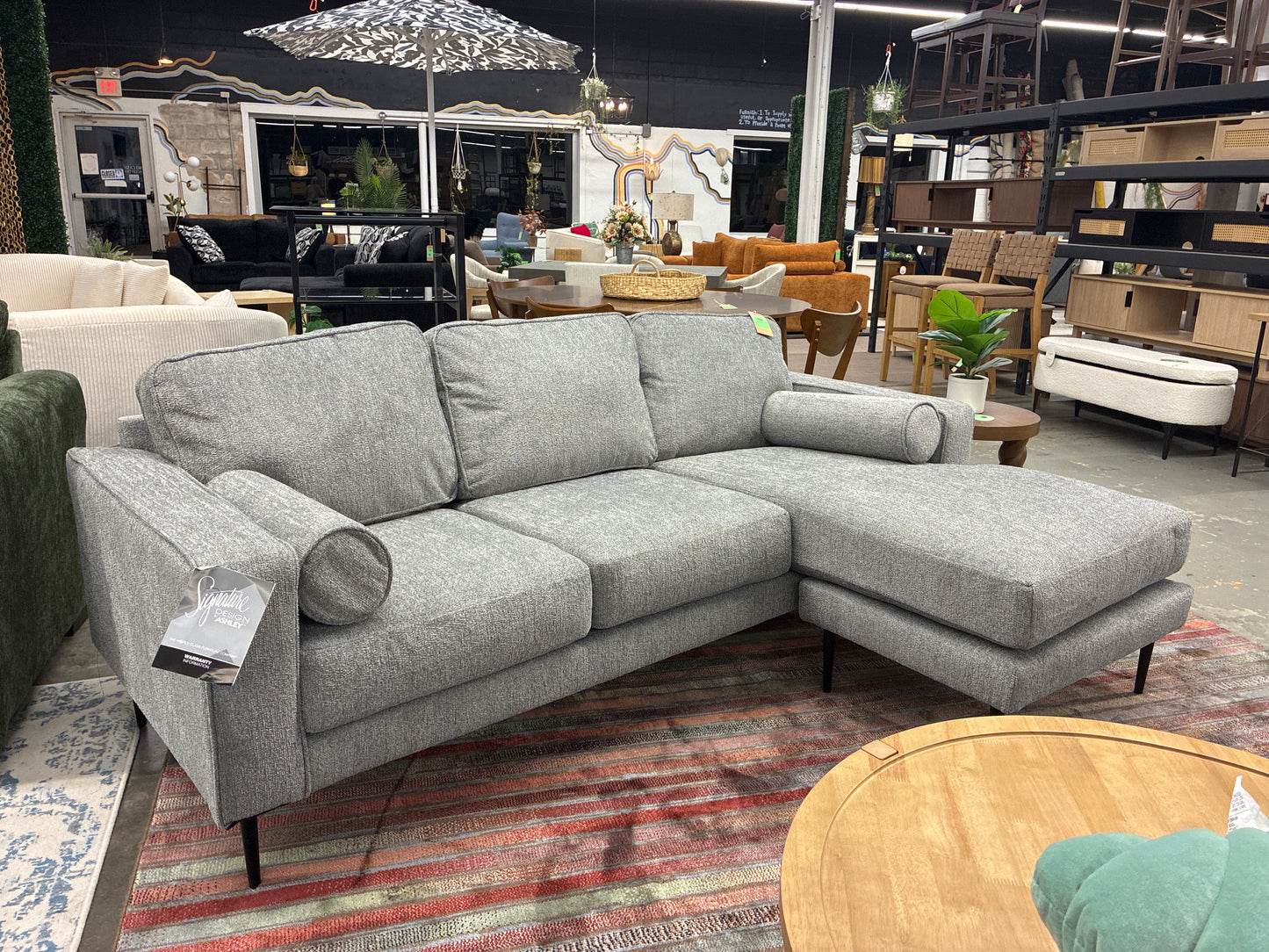 Portofino Sofa Chaise in Shadow Gray