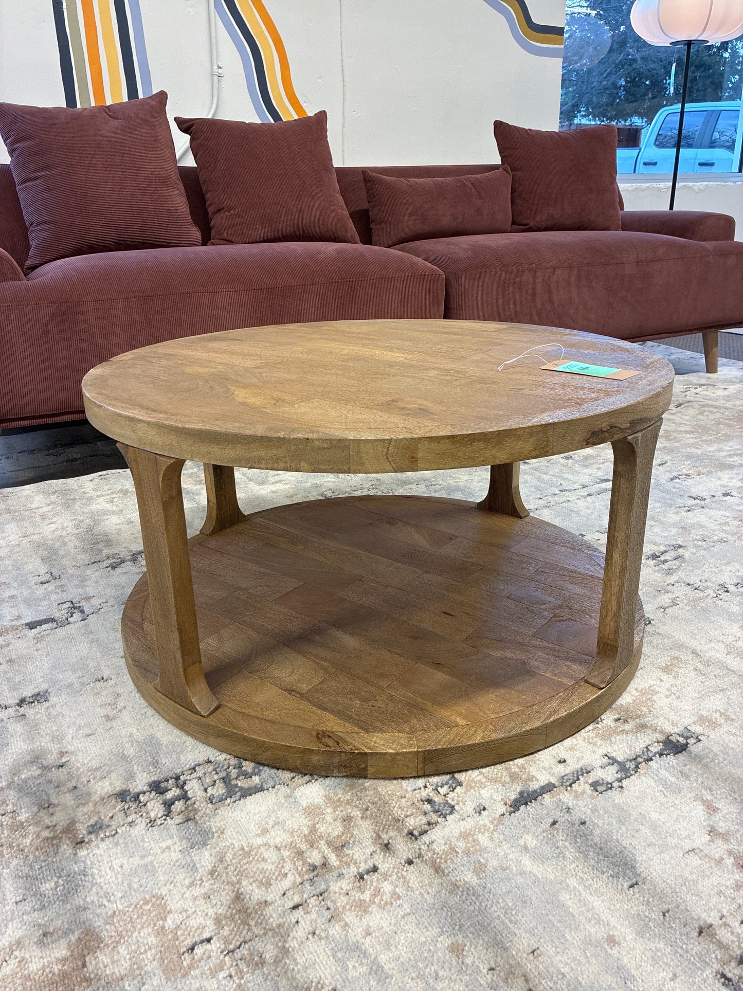 Castalia Coffee Table Brown - Threshold: Mango Wood, Lower Shelf, Spot Clean | Retail Price: $220