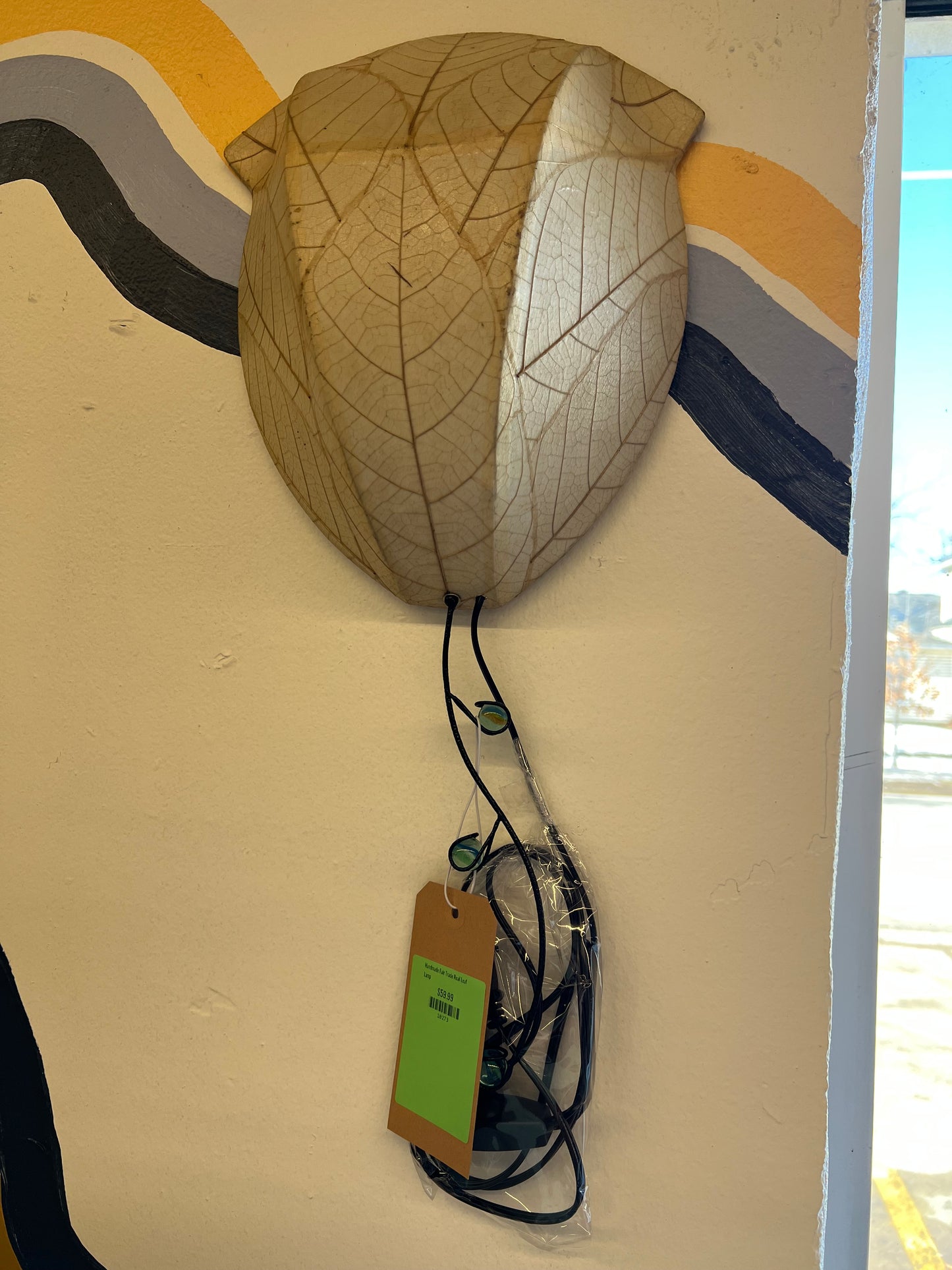 Handmade Fair Trade Real Leaf Lamp