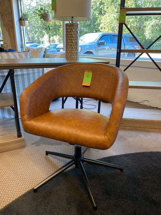 Rolling Swivel Barrel Back Office Chair Walnut Brown - Room Essentials Retail: $70