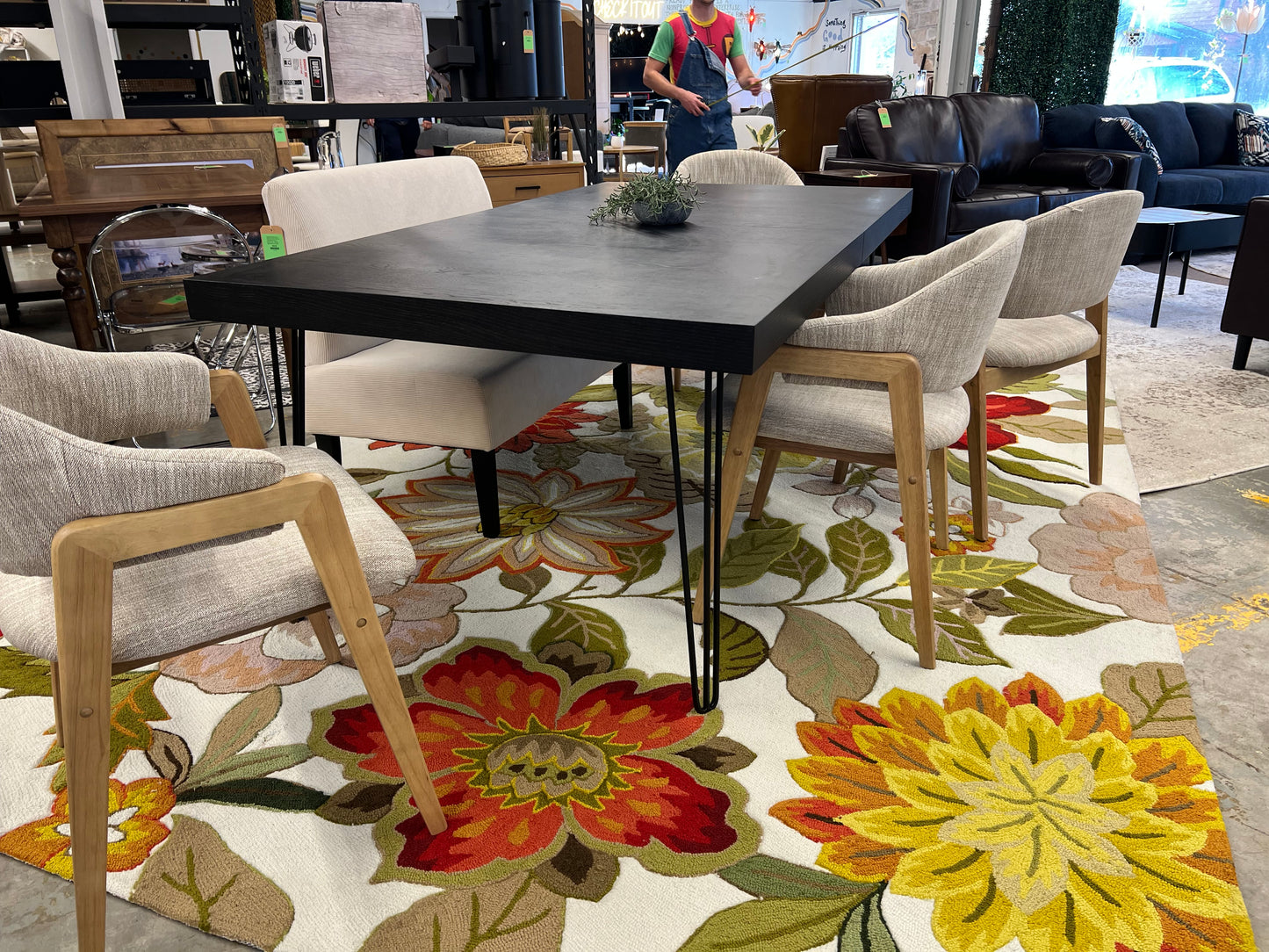 Black Hairpin Long Dining Table