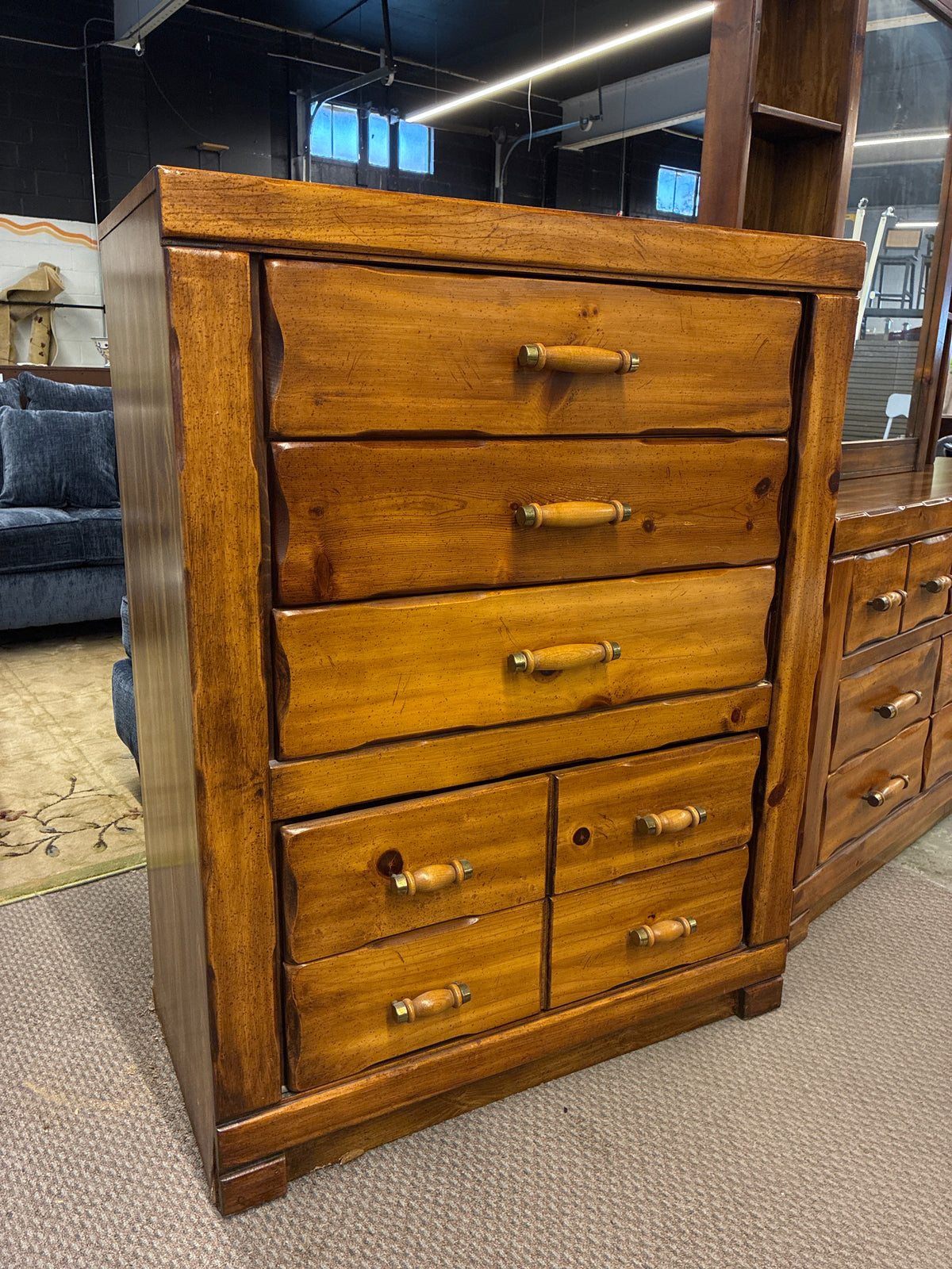 Vintage 5 Drawer Tallboy Chest of Drawers *donated