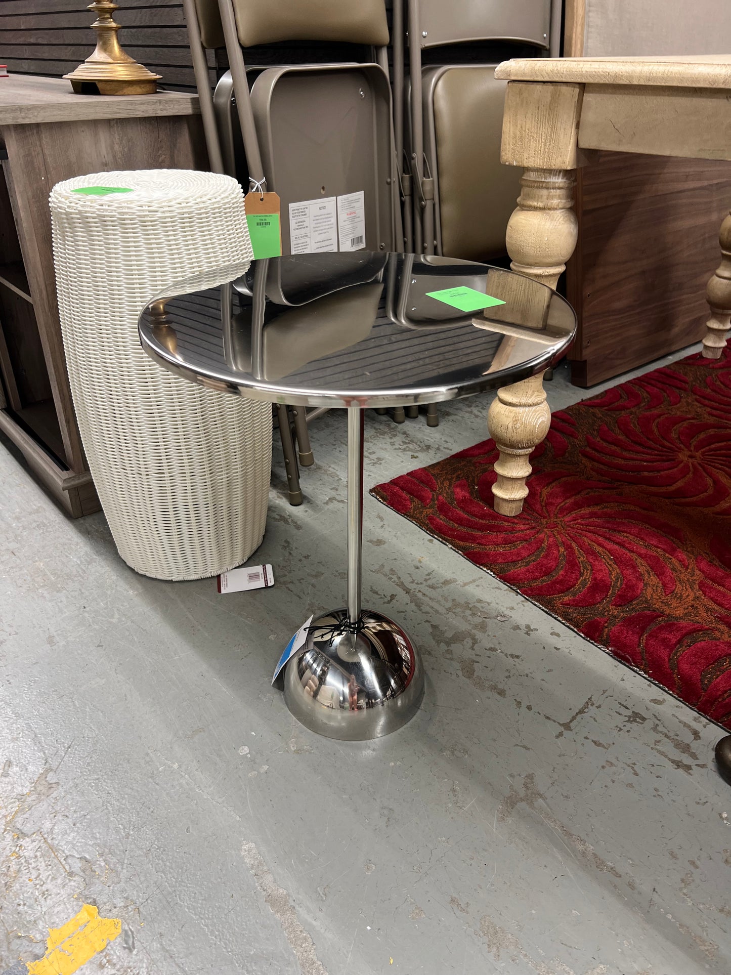 Dorm Pedestal Table Chrome - Room Essentials Fully Assembled