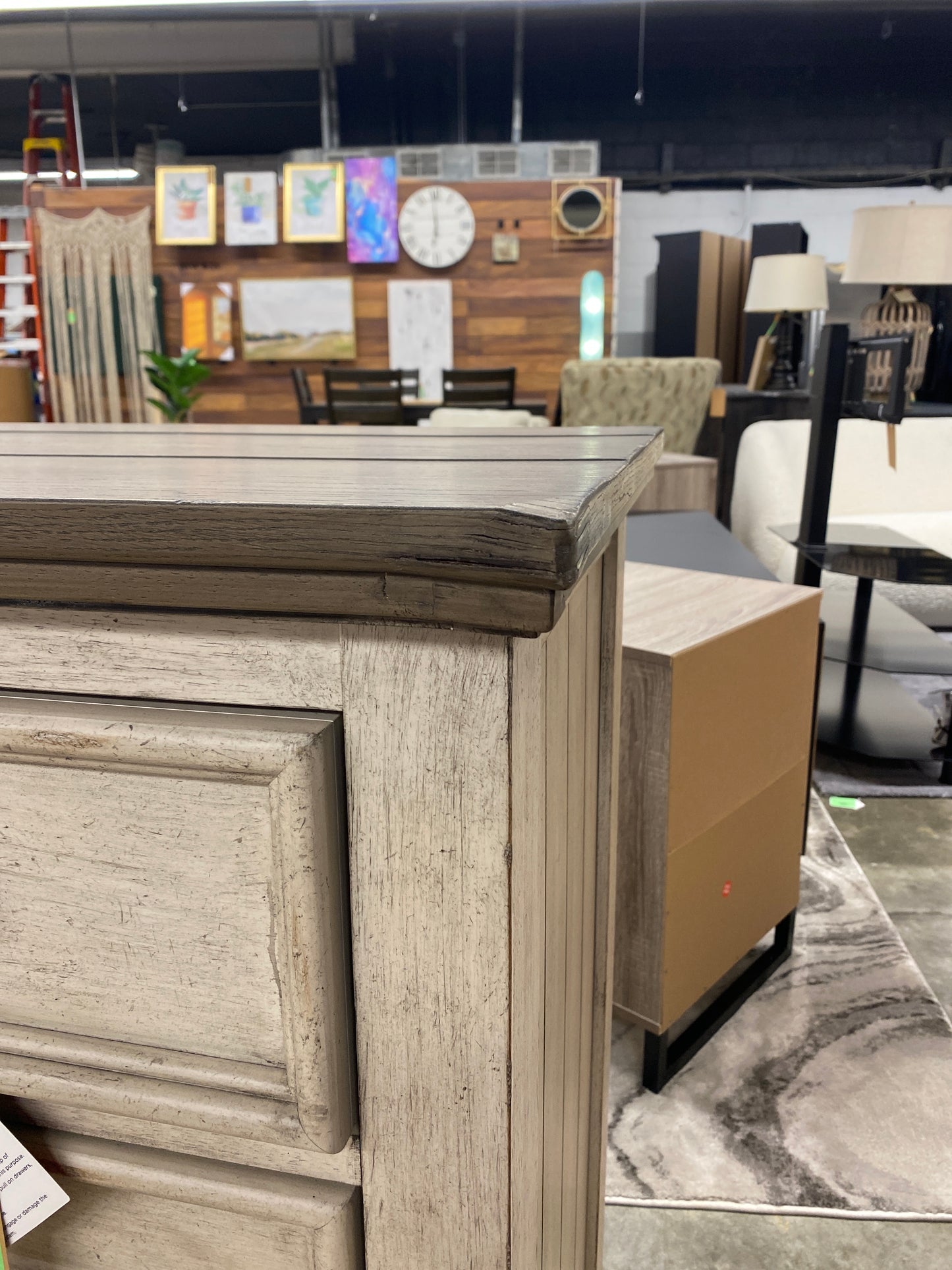 Haylee 9 Drawer 66" W Solid Wood Dresser Retail: $1399 MINOR DAMAGE front right corner