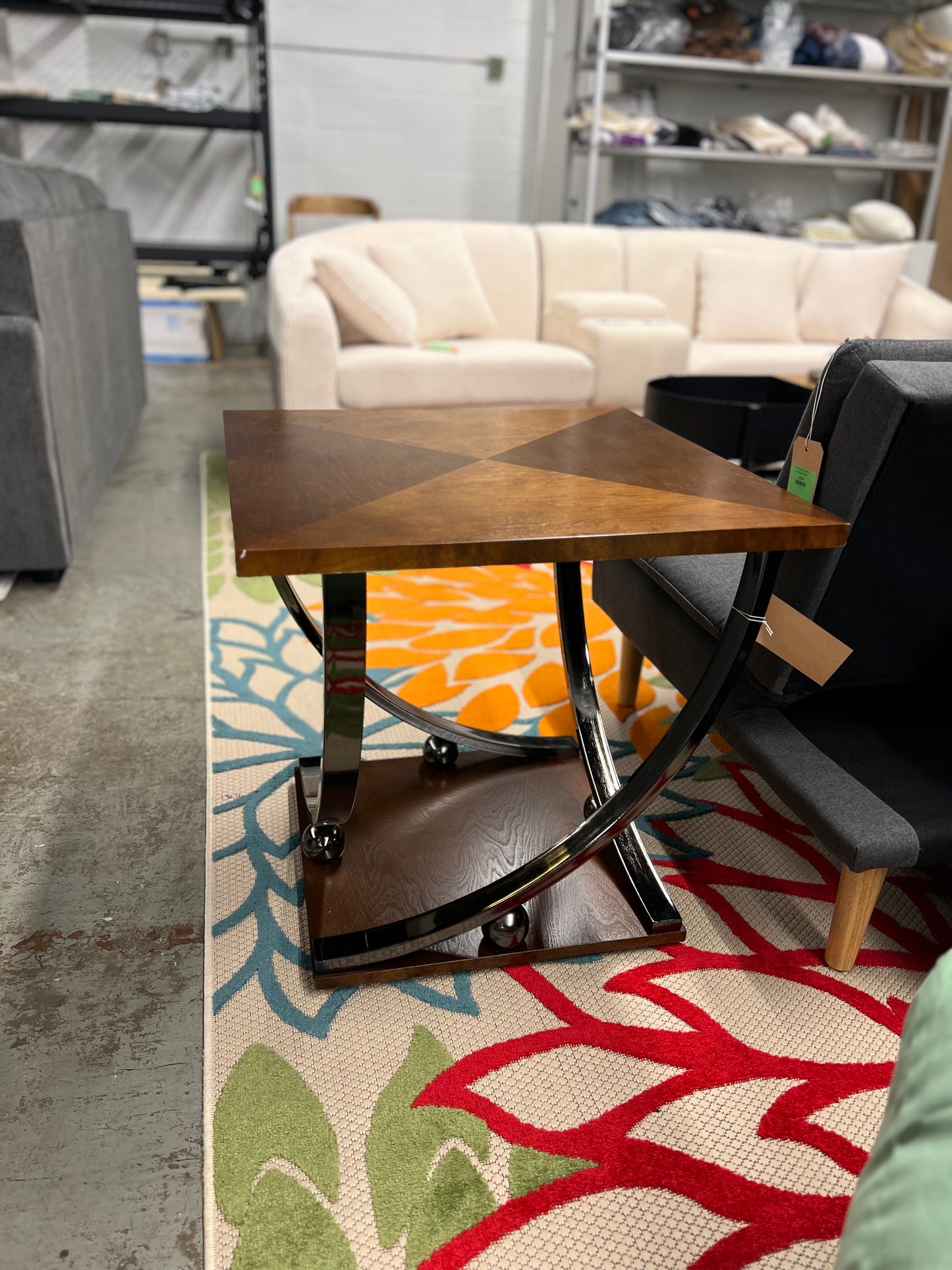 Wood and Metal Side Table *donated