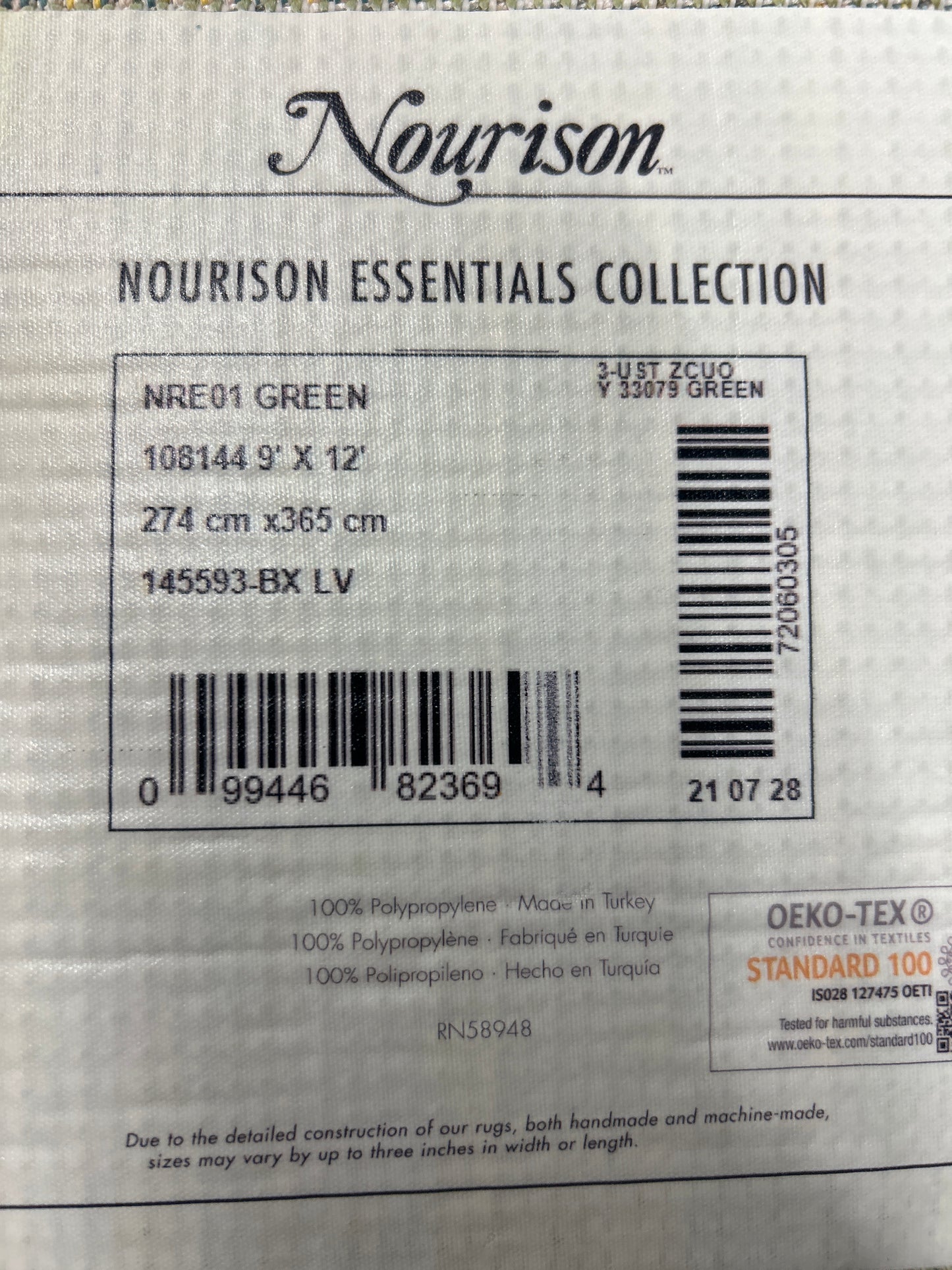 9 x 12 Area Rug Nourison Essentials Kiwi | ID 13931