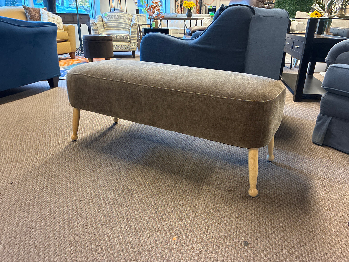Corallina Upholstered Wooden Bench Natural Wood/Dark Brown - Threshold designed with Studio McGee | Retail Price: $180