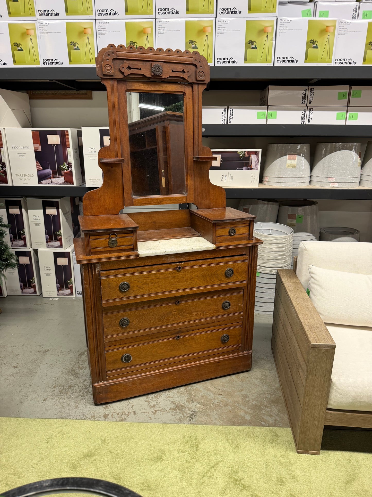 Victorian Vintage Dresser With Marble *donated