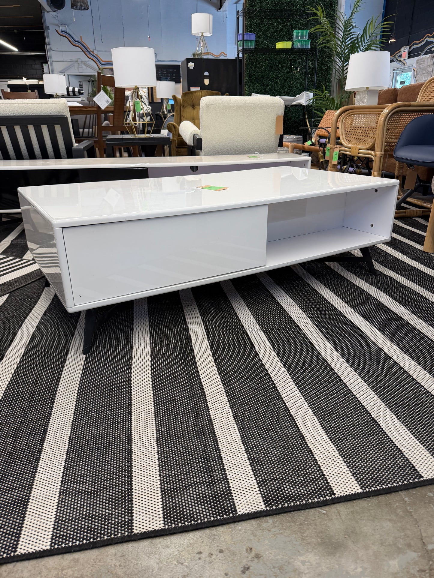 Mid Mod Coffee Table with Pop Drawer
