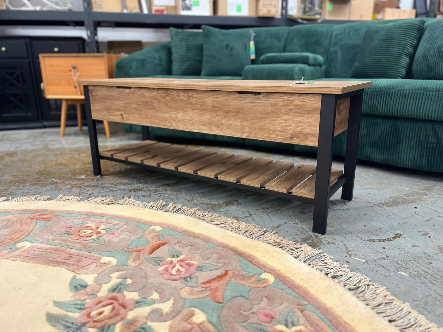 Park City 48" Modern Farmhouse Storage Bench - Barnwood | Retail Price: $245
