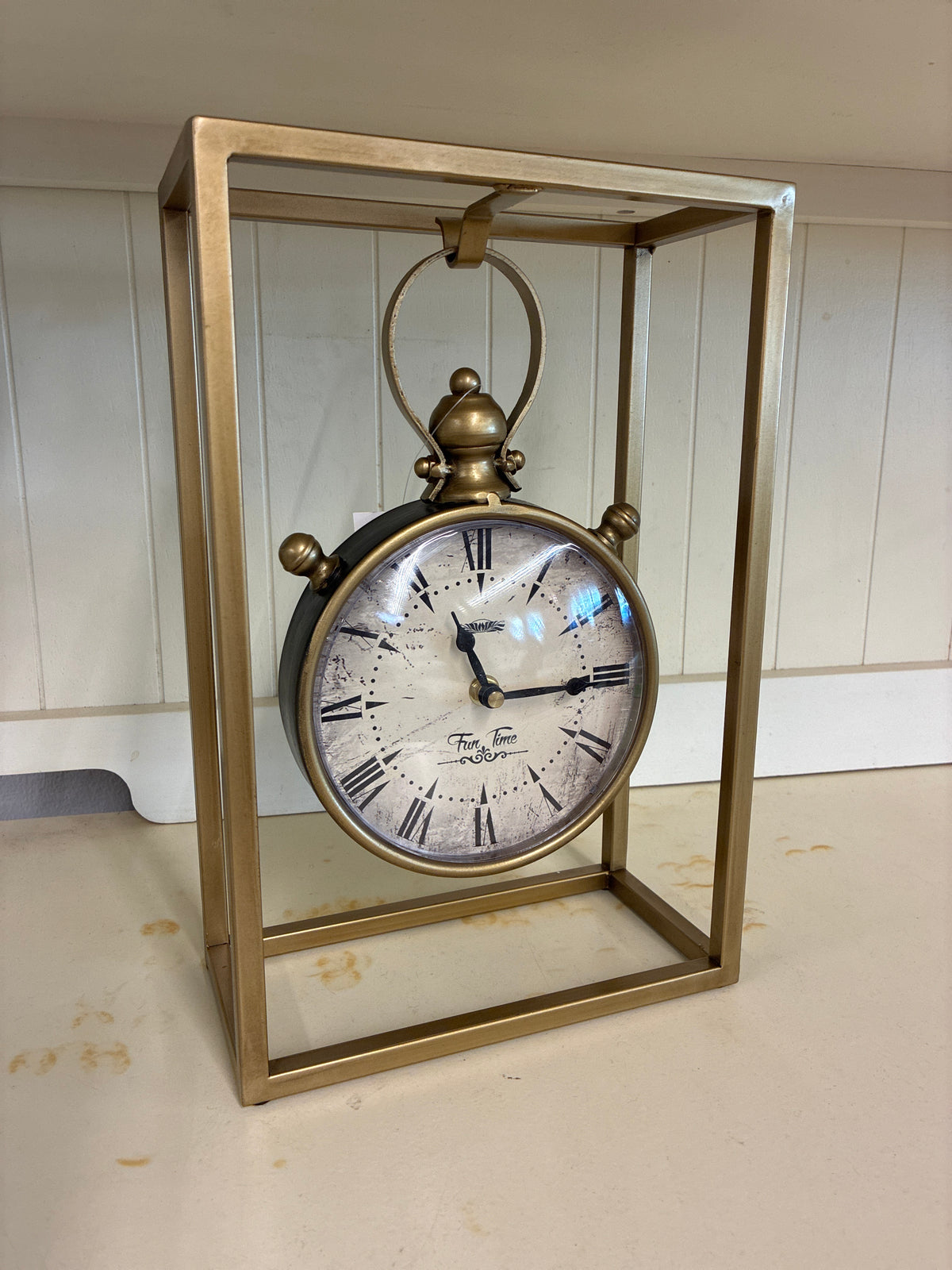 DecMode 13in Bronze Metal Standing Stopwatch Clock