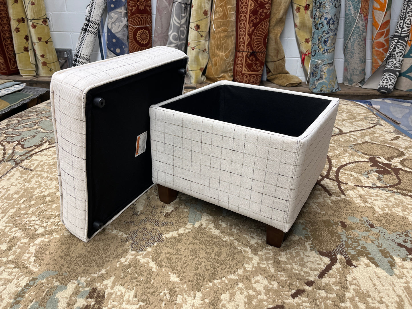 Cole Classics Square Storage Ottoman with Lift Off Top Natural - HomePop: Bedroom Bench, Footrest | Retail Price: $63.99