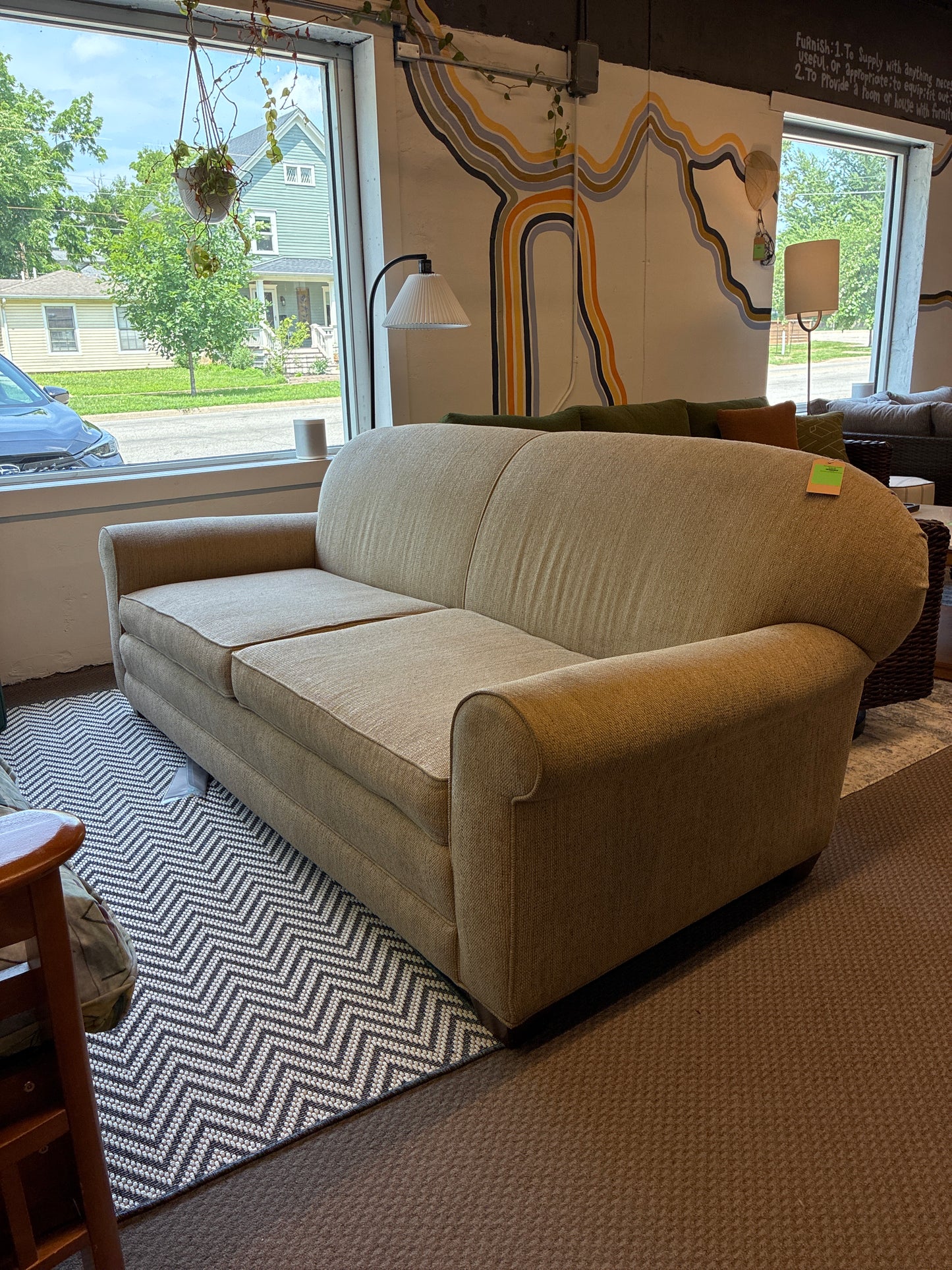 Beige Upholstered Sofa *donated