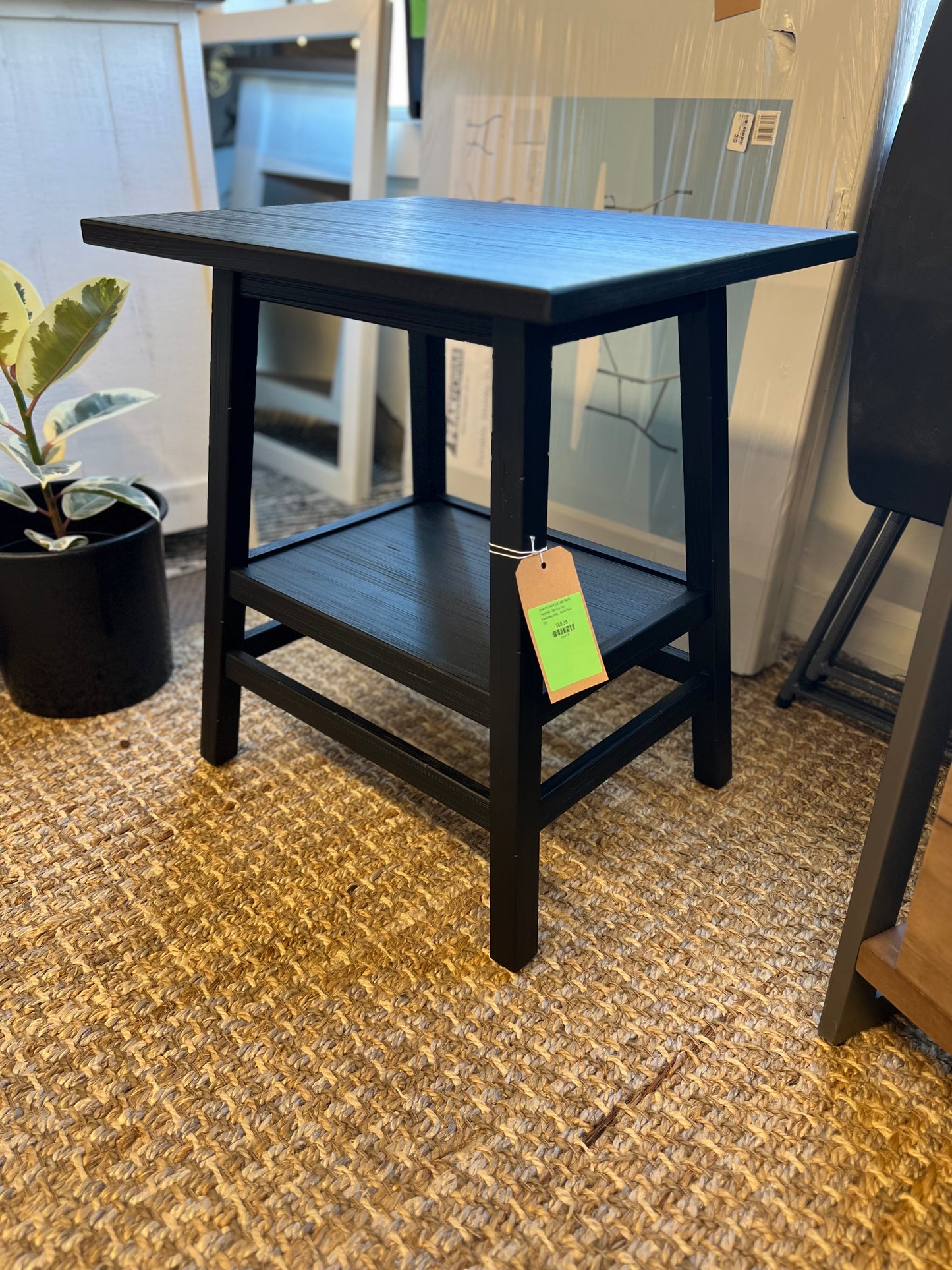 Haverhill Wood End Table Black - Threshold: Chic Two-Tier, Farmhouse Style, | Retail Price: $90