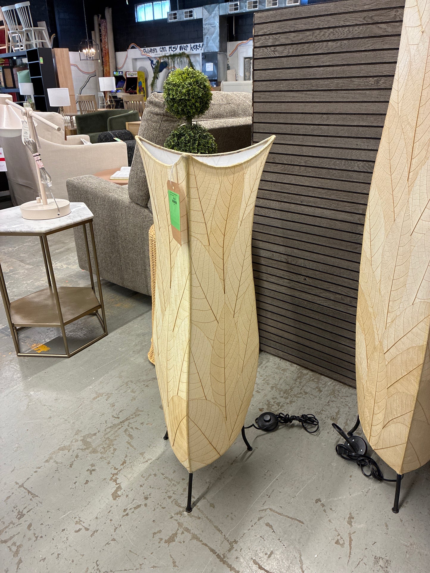 36in Floor Lamp made with real leaves *donated