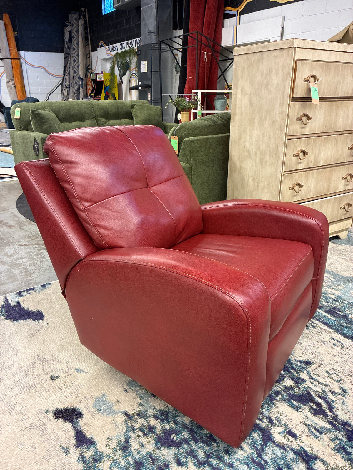 Red Leather Rocker Recliner *donated