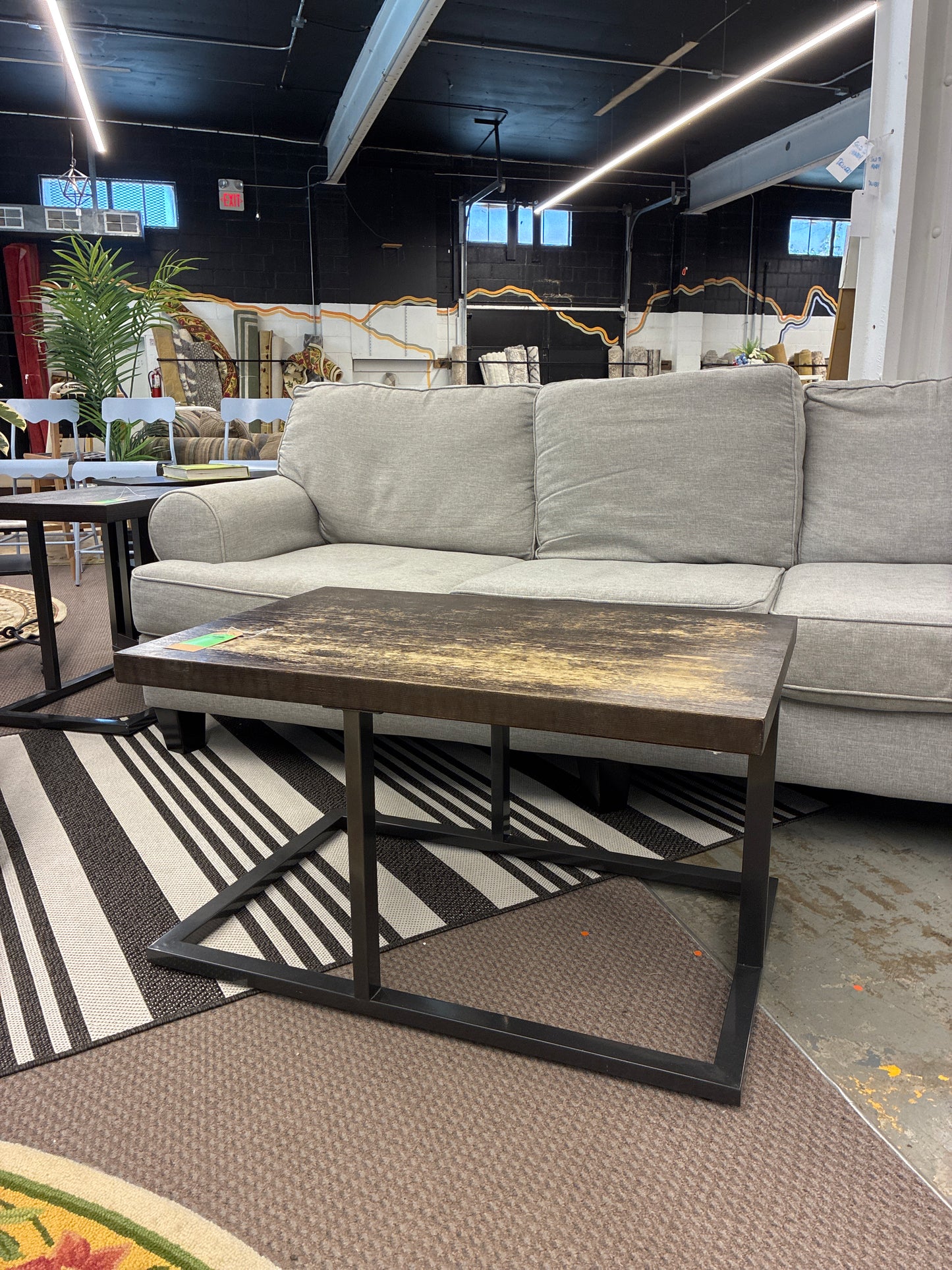 Rustic Wood and Metal Coffee Table *donated