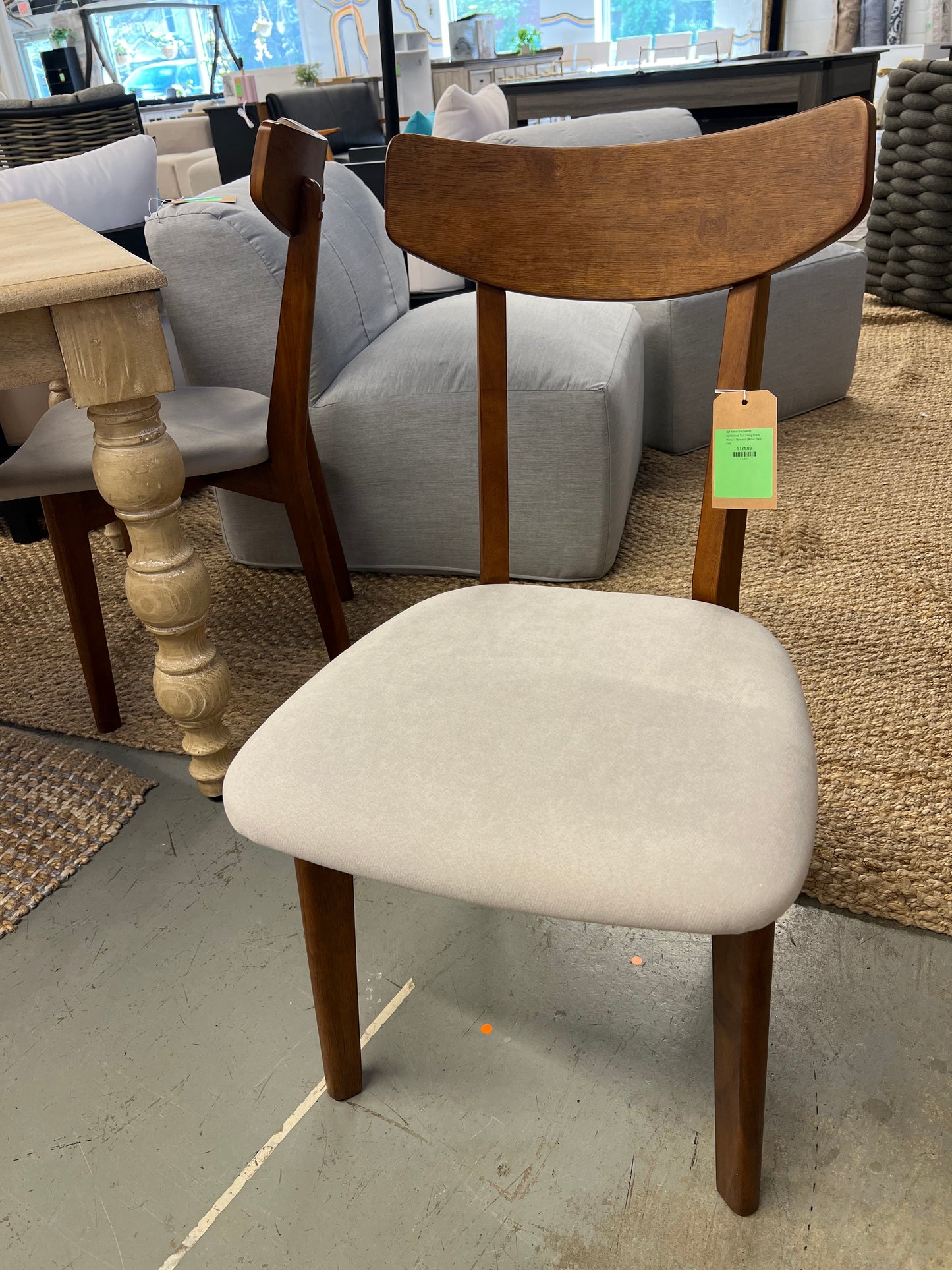 2pk Astrid Mid-Century Upholstered Seat Dining Chairs Walnut - Threshold | Retail Price: $170