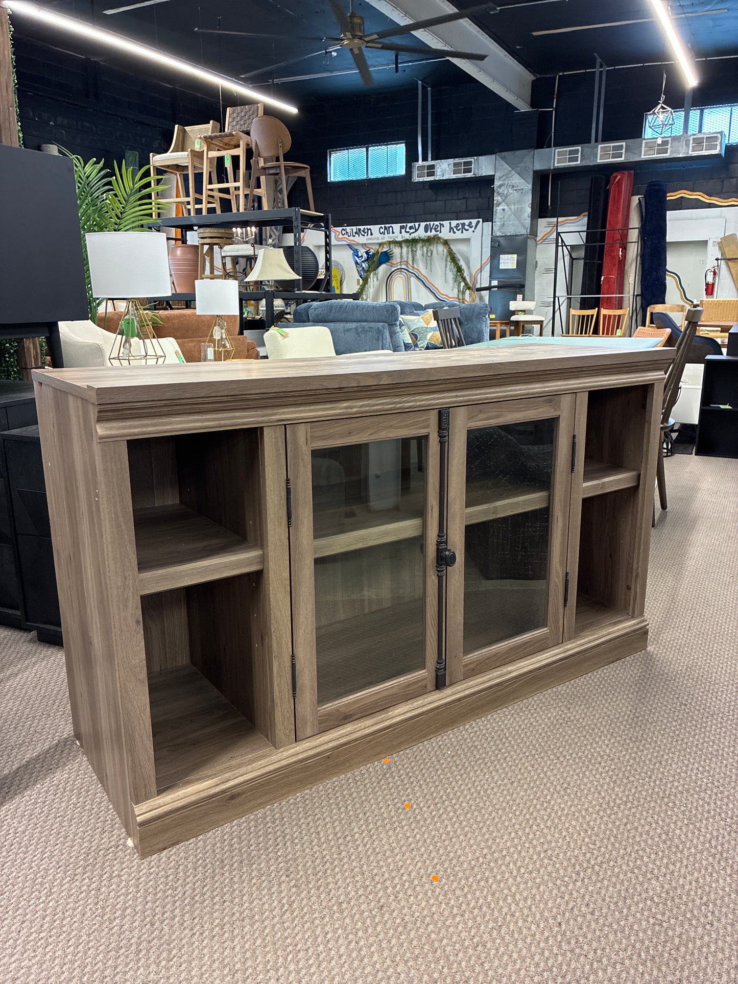 Entertainment Credenza Console Table in Grey Wash *donated