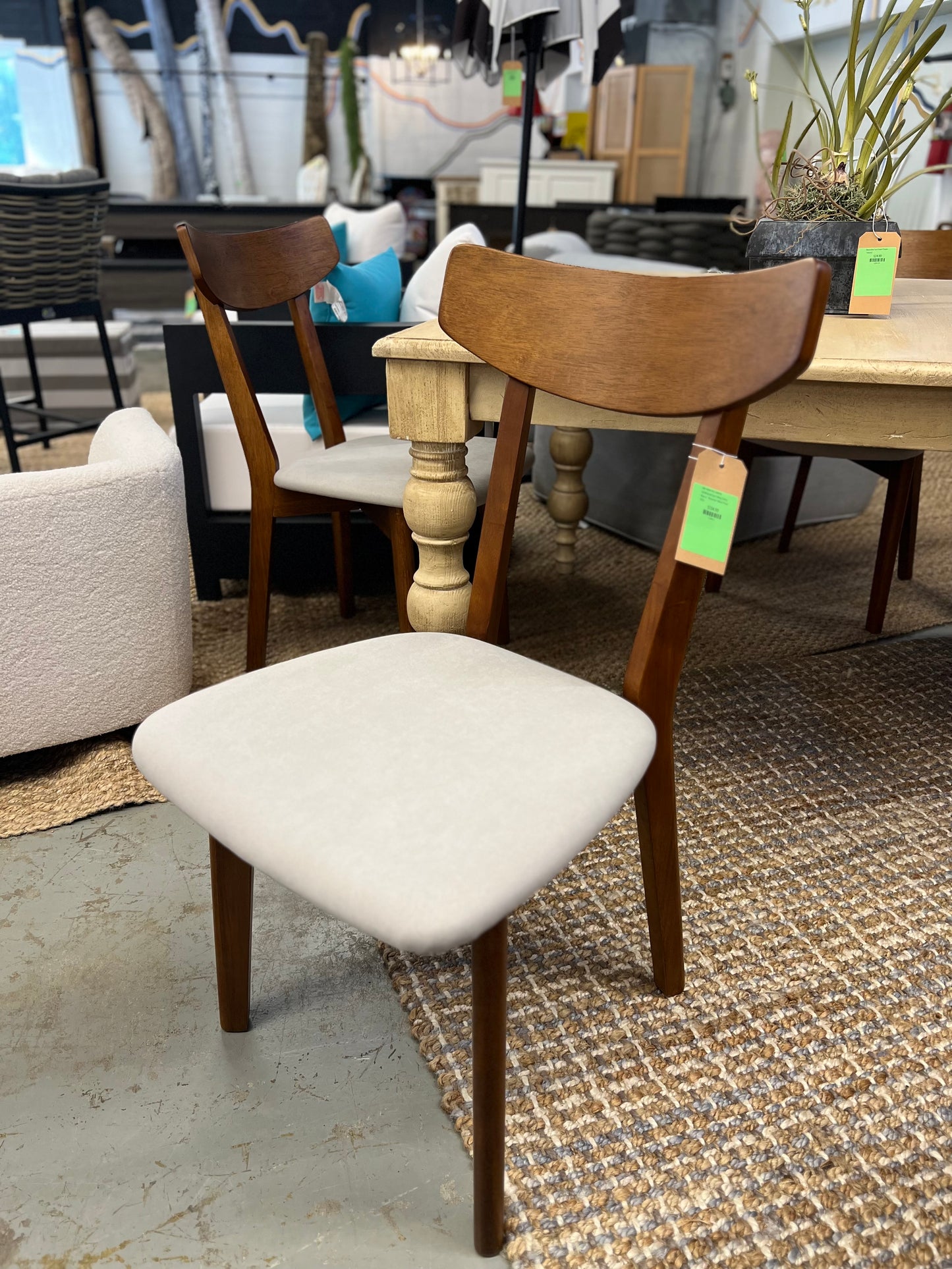 2pk Astrid Mid-Century Upholstered Seat Dining Chairs Walnut - Threshold | Retail Price: $170