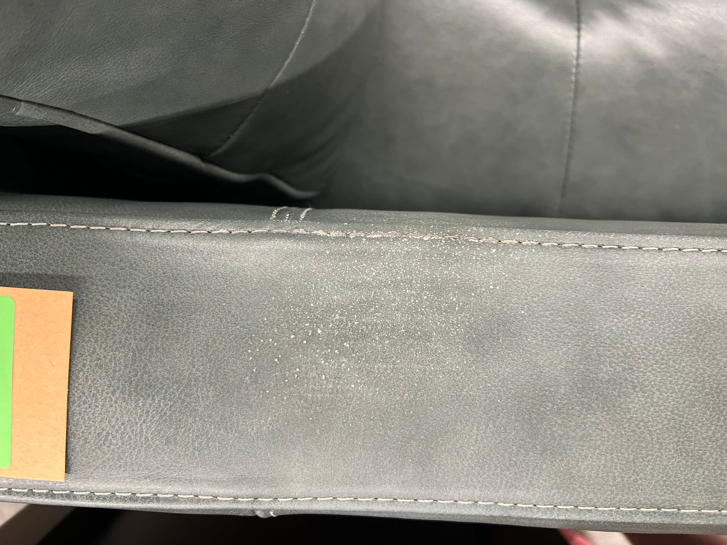 Harstine Sofa Green SIGNS OF WEAR