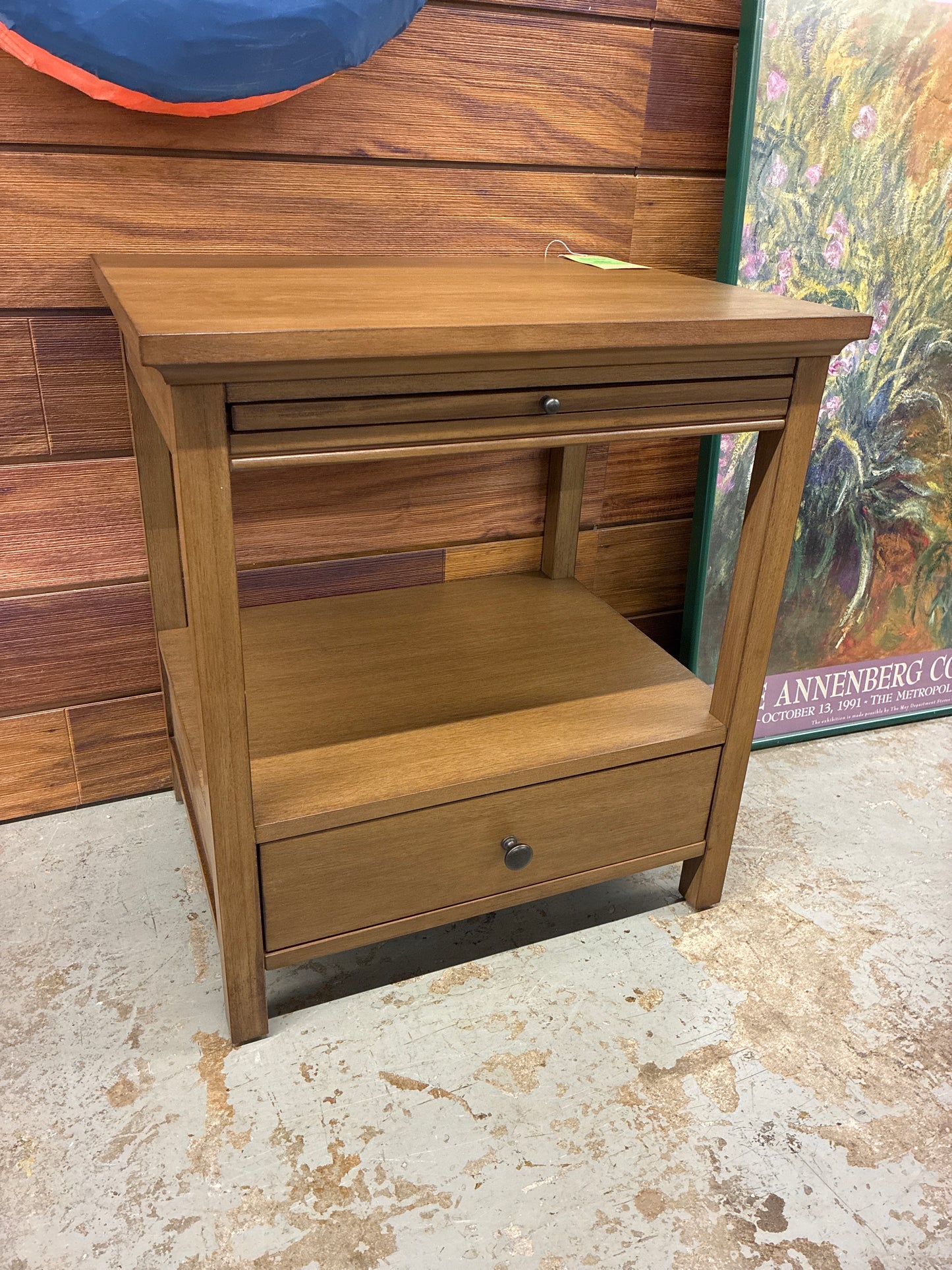 Shelburne Nightstand with Drawer/Shelf Brown - Threshold: Farmhouse Style Bedside Table, Wood Veneer, Pull-Out Tray | Retail Price: $175