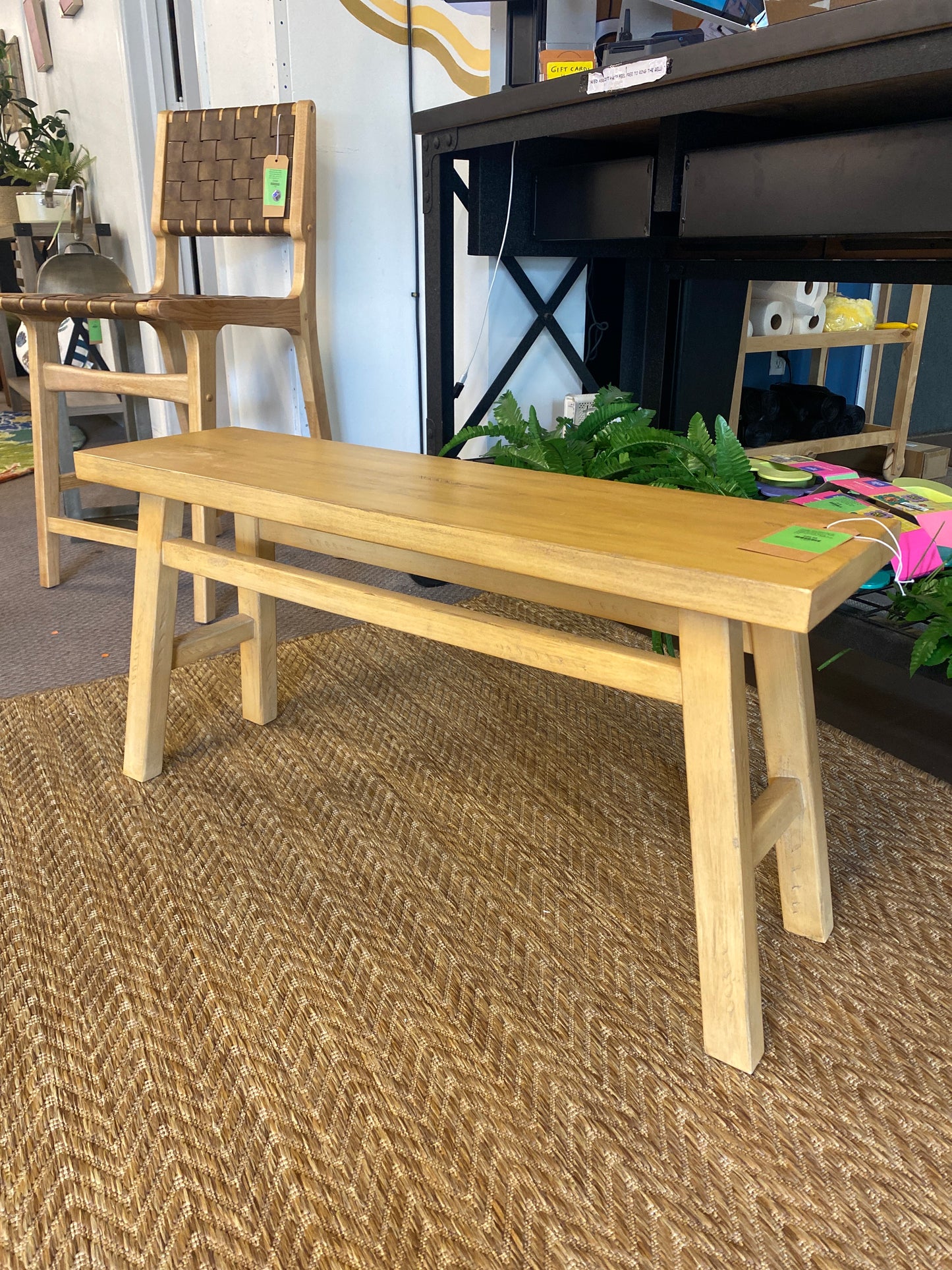 Thatcher Wood Bench Natural - Threshold designed with Studio McGee: Entryway Seating, Rubberwood Frame | Retail Price: $120